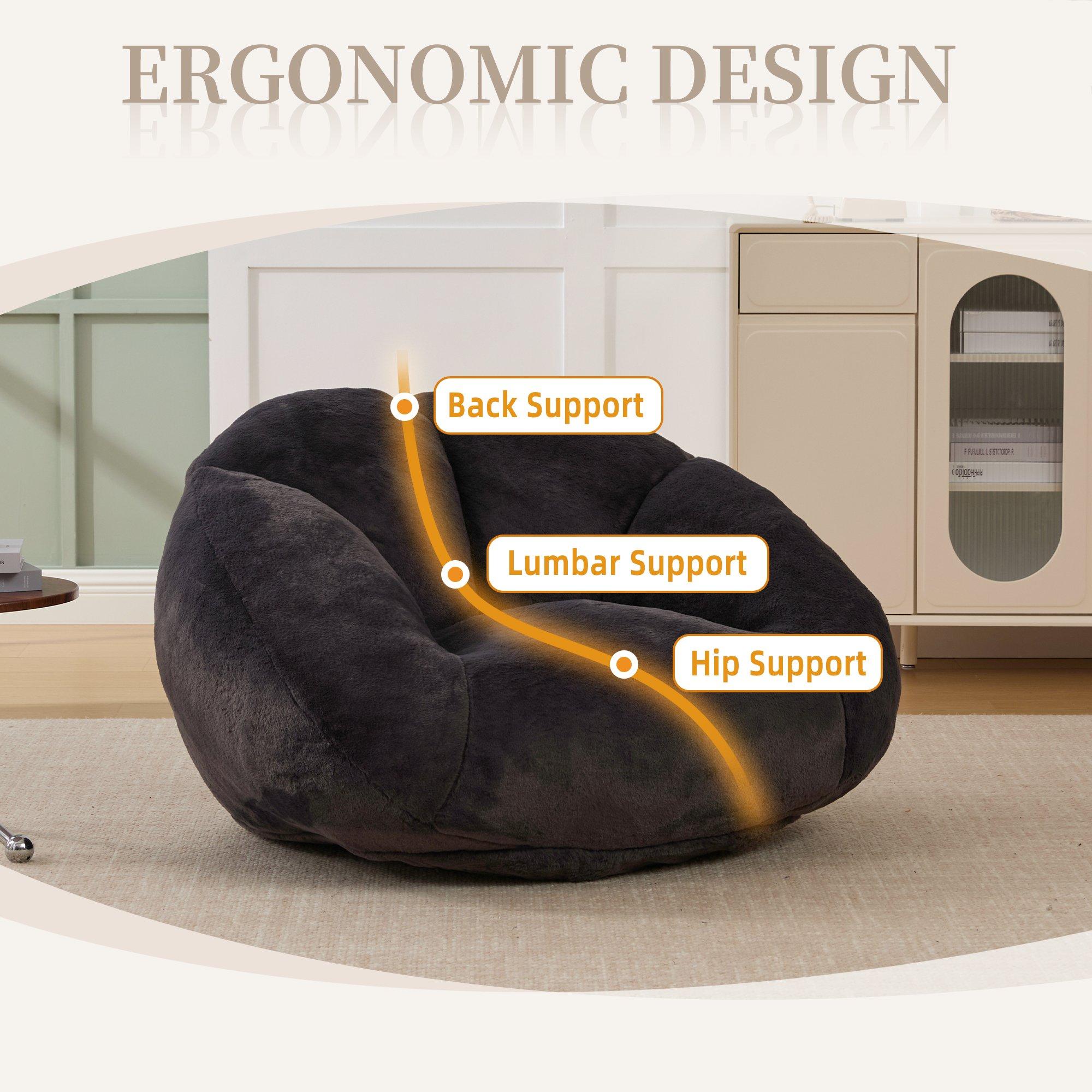 Carbon Black - Urban Meuble - Bean Bag Chair Memory Foam - 9