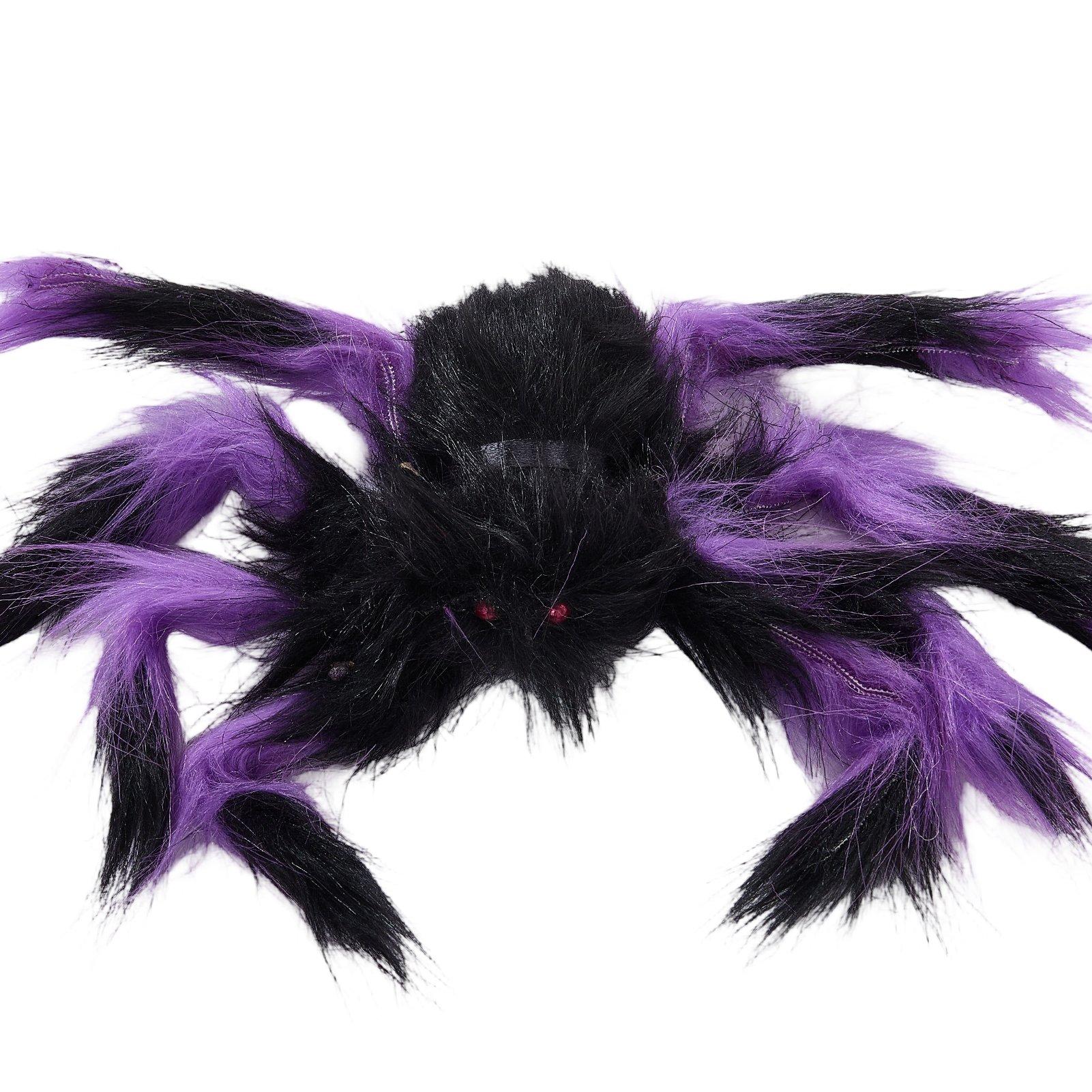 Multi - LIFE IDEAS - 5 Pack Halloween Giant Fluffy Spiders - 4
