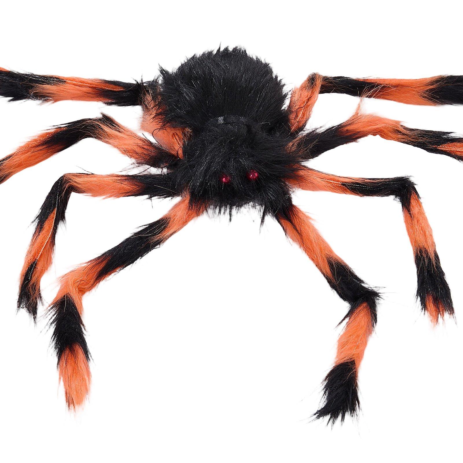 Multi - LIFE IDEAS - 5 Pack Halloween Giant Fluffy Spiders - 6