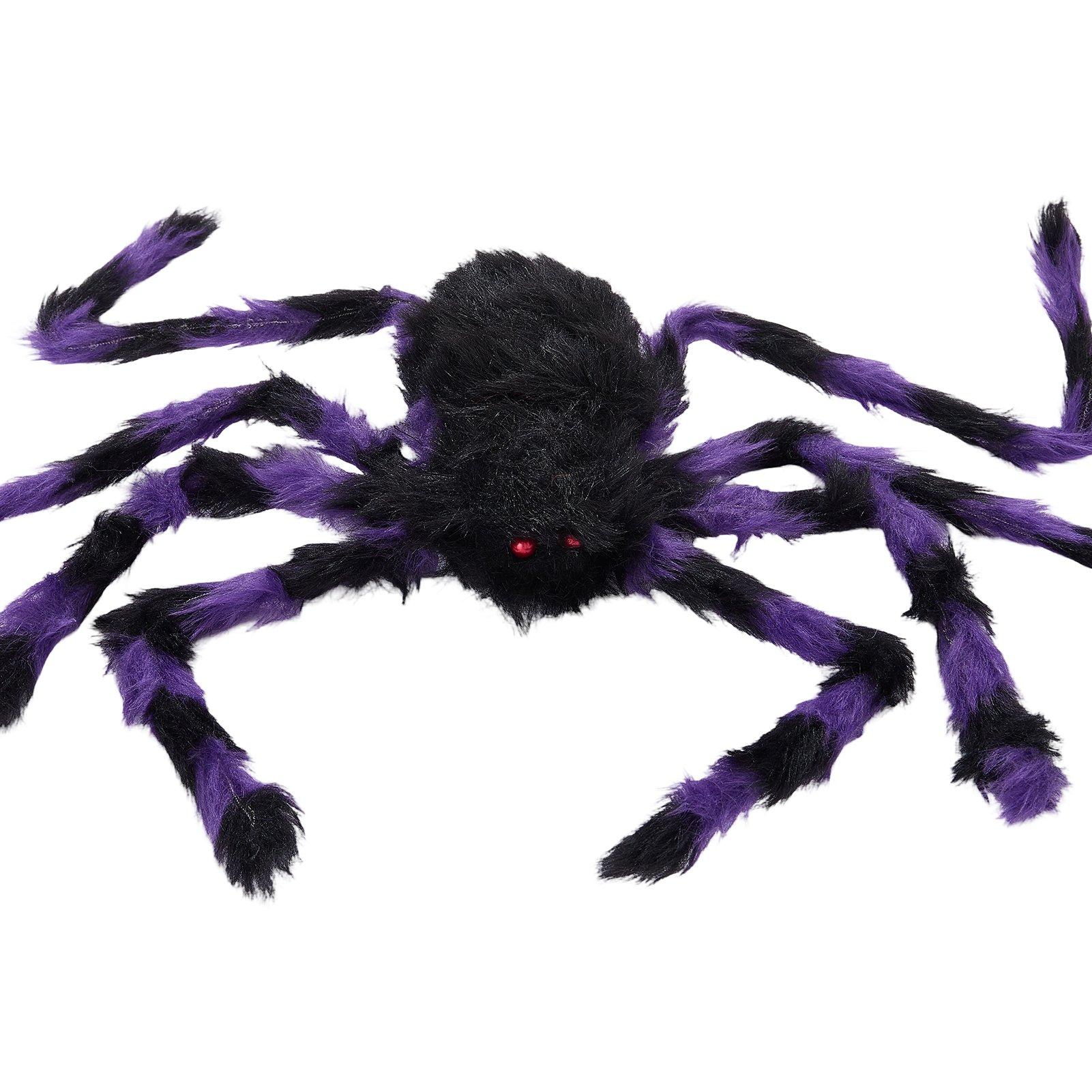 Multi - LIFE IDEAS - 5 Pack Halloween Giant Fluffy Spiders - 7