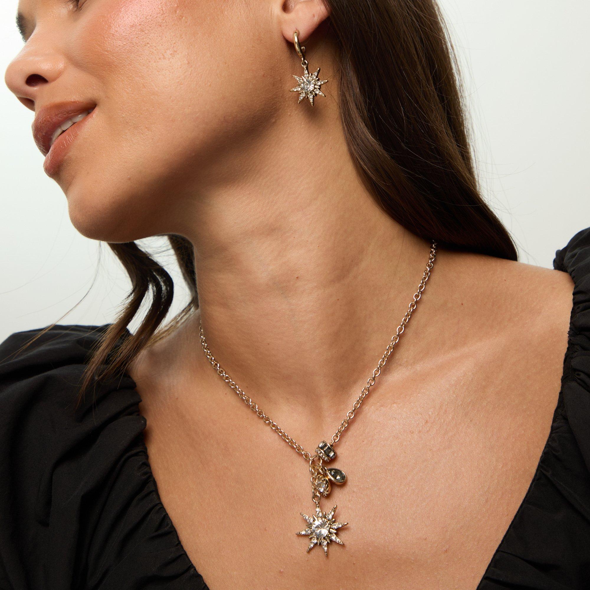 Gold - Mood - Gold Plated Celestial Earrings Gift Boxed - 4