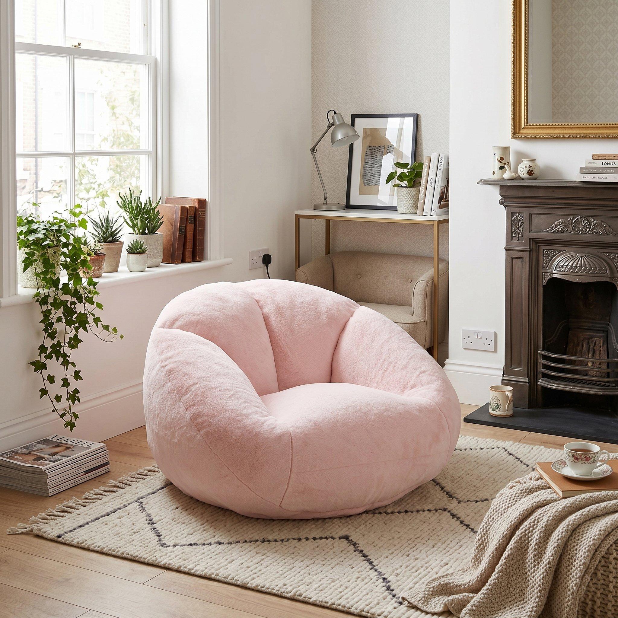 Pink - Urban Meuble - Bean Bag Chair Memory Foam - 3