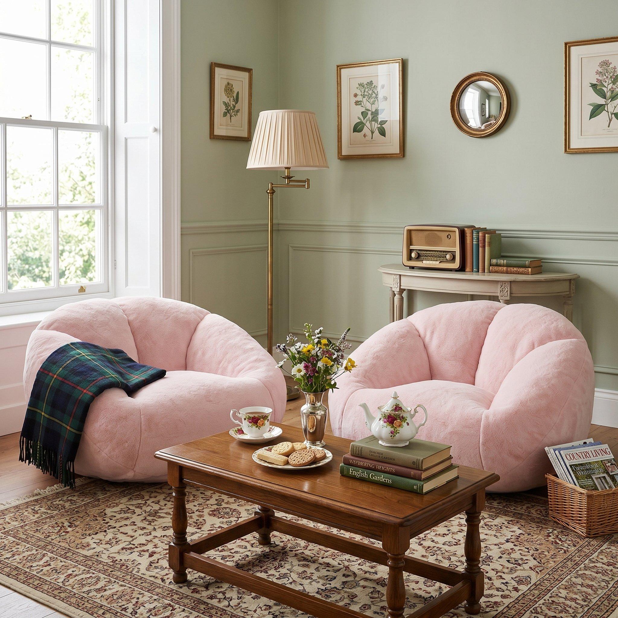 Pink - Urban Meuble - Bean Bag Chair Memory Foam - 4