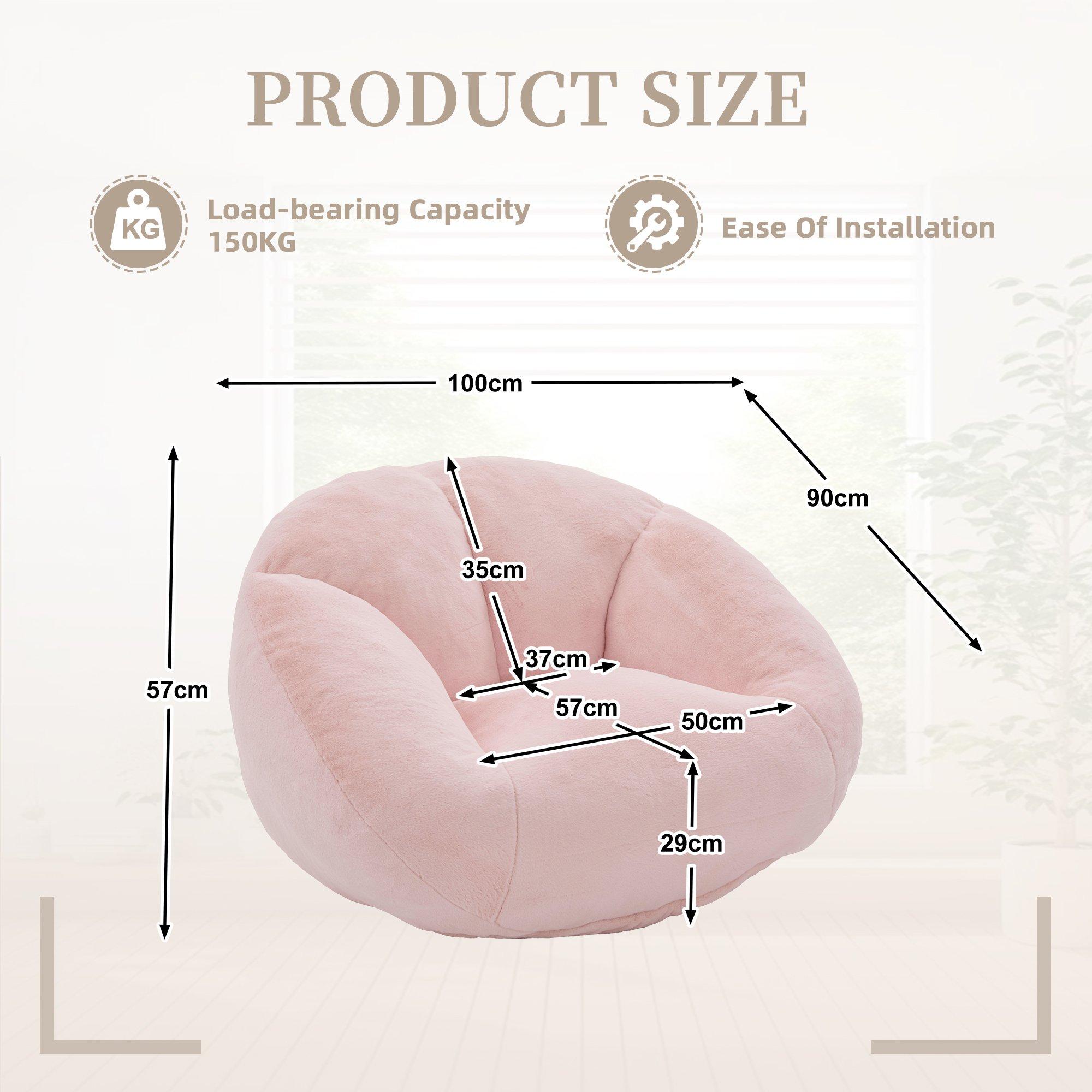Pink - Urban Meuble - Bean Bag Chair Memory Foam - 6