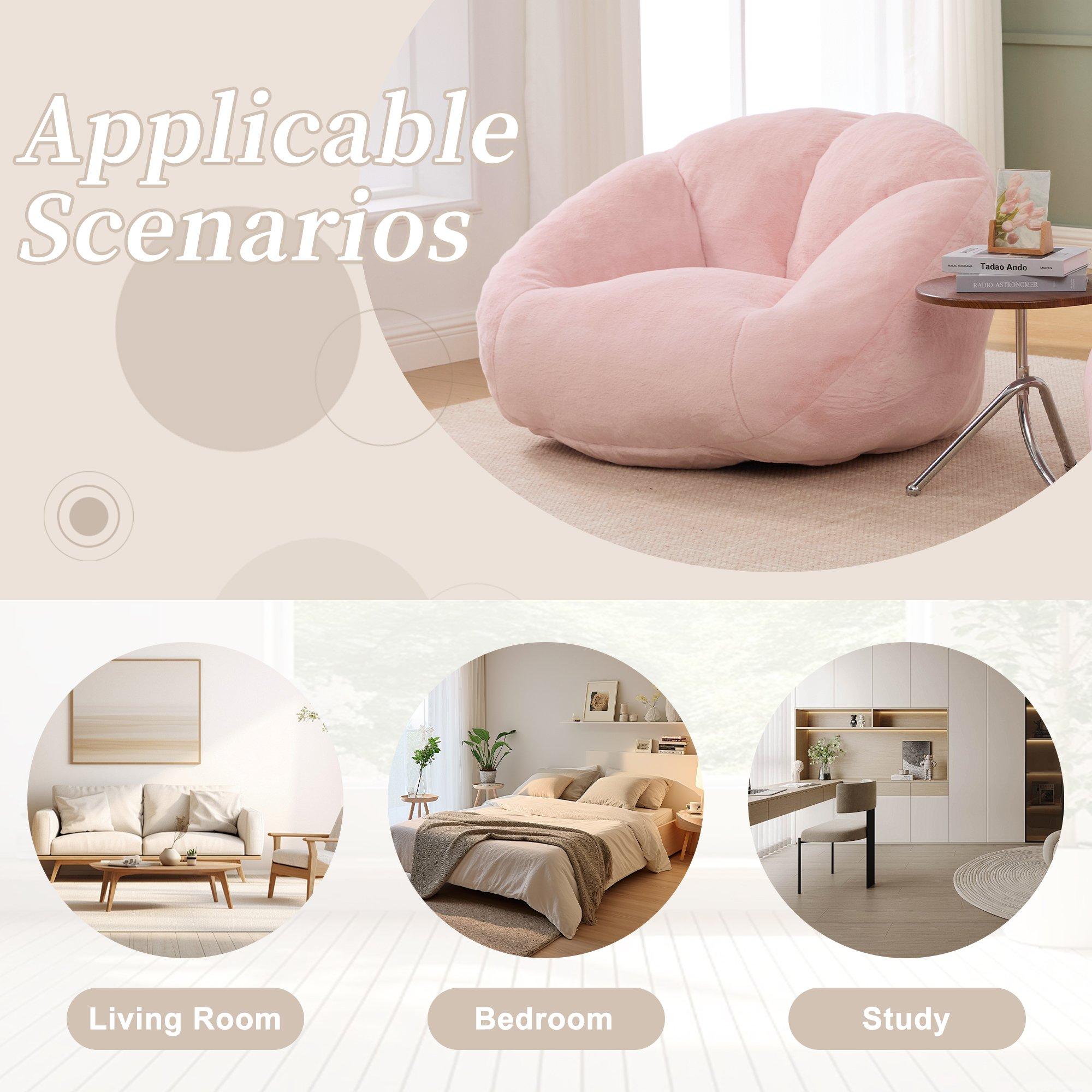 Pink - Urban Meuble - Bean Bag Chair Memory Foam - 7