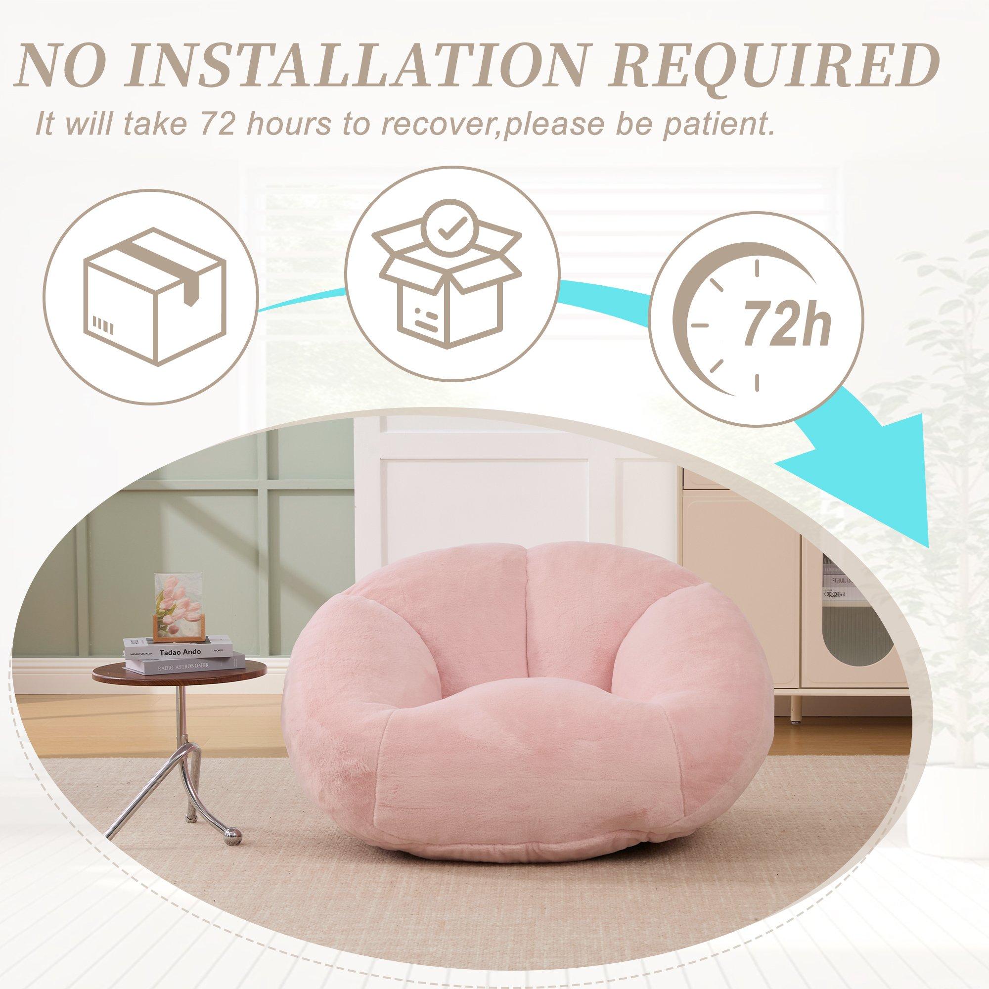 Pink - Urban Meuble - Bean Bag Chair Memory Foam - 8
