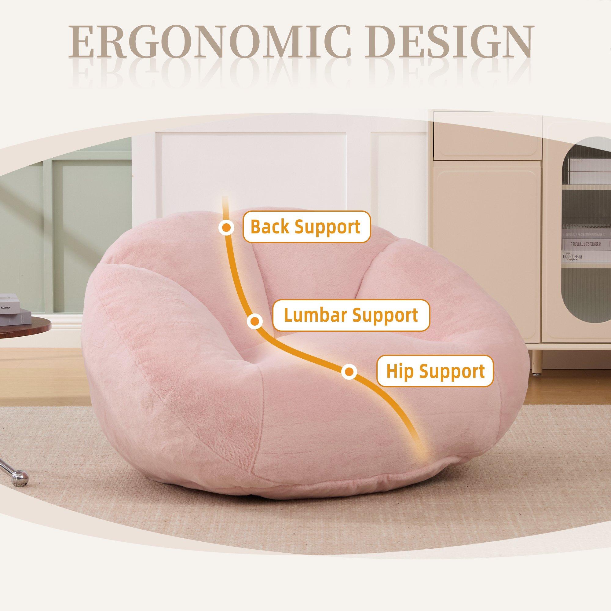 Pink - Urban Meuble - Bean Bag Chair Memory Foam - 9