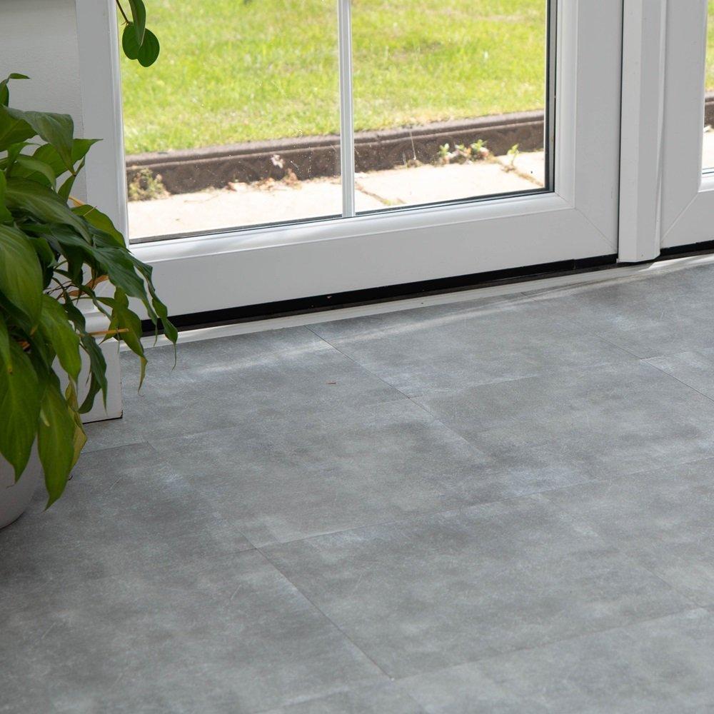 Grey - D C Fix - Self Adhesive Vinyl Floor Tiles Concrete - 4