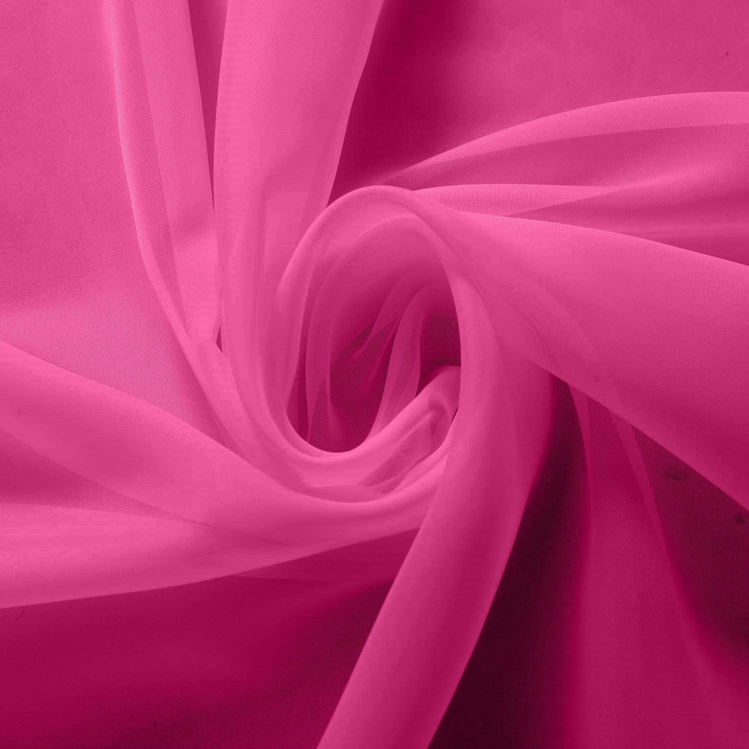 Cerise - Alan Symonds - Plain Tab Top Voile Pairs And Decorative Tie Backs - 2