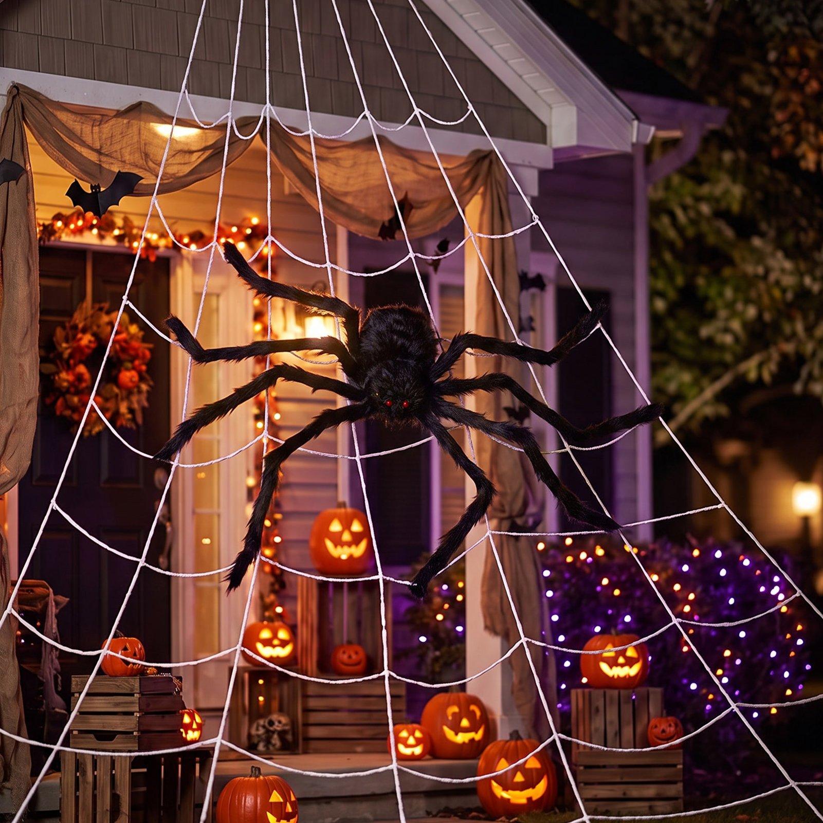Black - LIFE IDEAS - Halloween Giant Spider & Web Decorations - 1