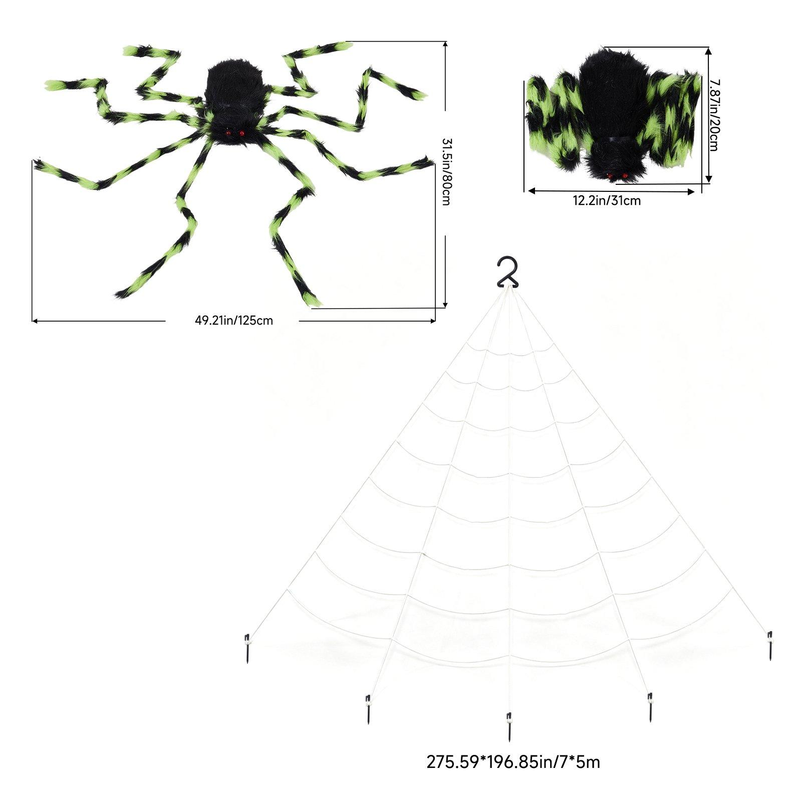 Black/Light Gre - LIFE IDEAS - Halloween Giant Spider & Web Decorations - 2