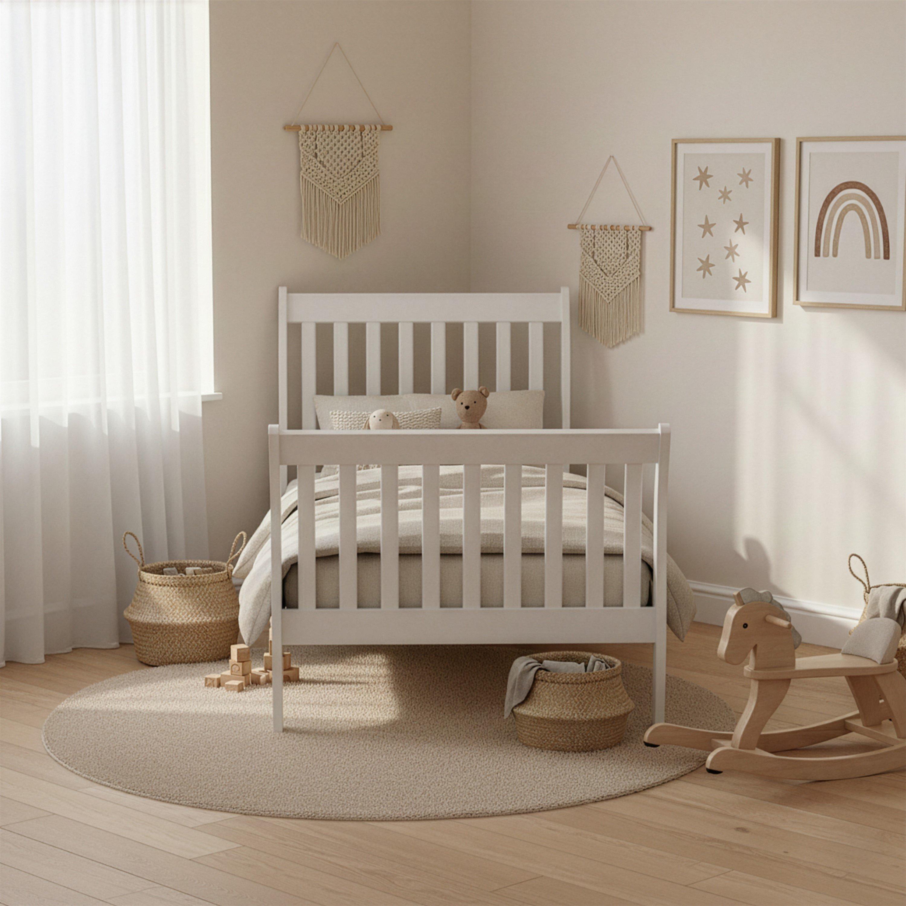 White - Lassic - Orion Kids Single Wooden Sleigh Bed & Mattress Set - 3
