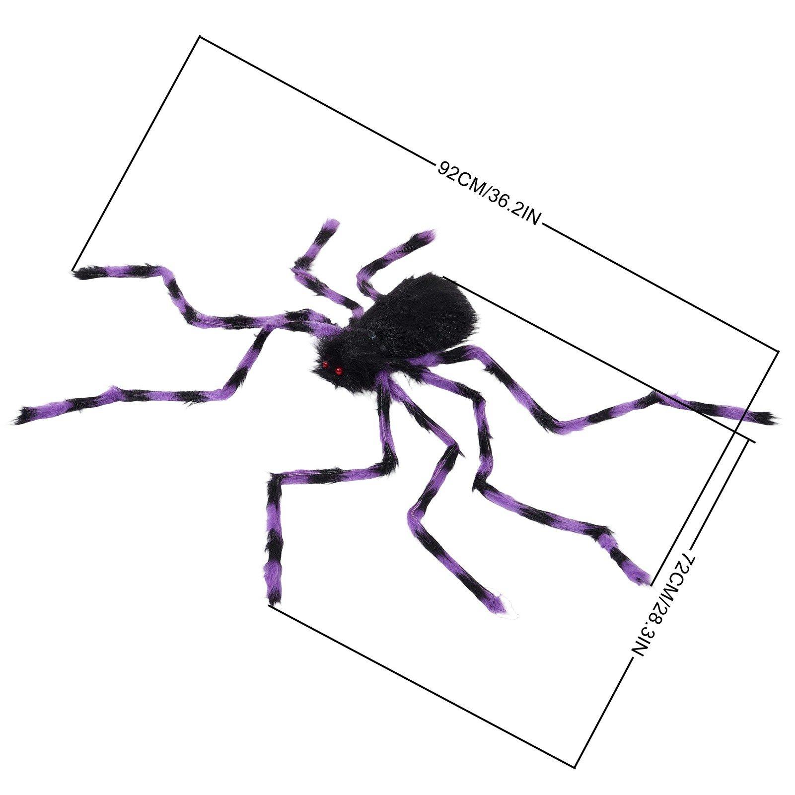 Black/Purple - LIFE IDEAS - 125cm Halloween Giant Spider & Web Decorations - 2