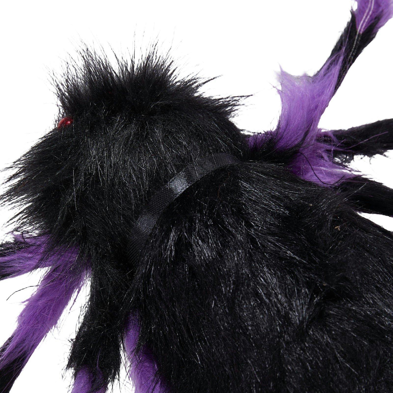 Black/Purple - LIFE IDEAS - 125cm Halloween Giant Spider & Web Decorations - 4