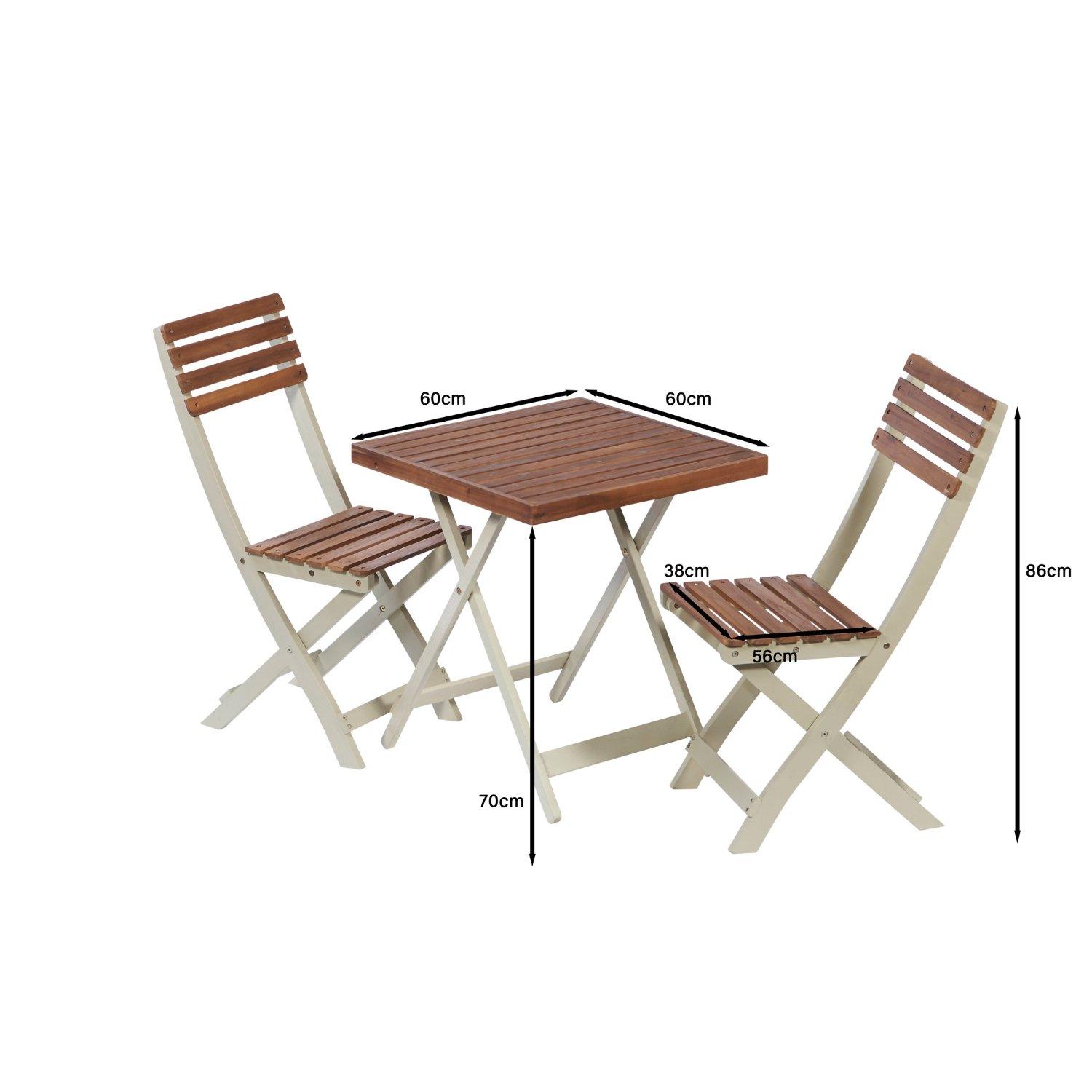 White - Greenhurst - 2 Tone Square Burley Bistro Set - Forest White - 4