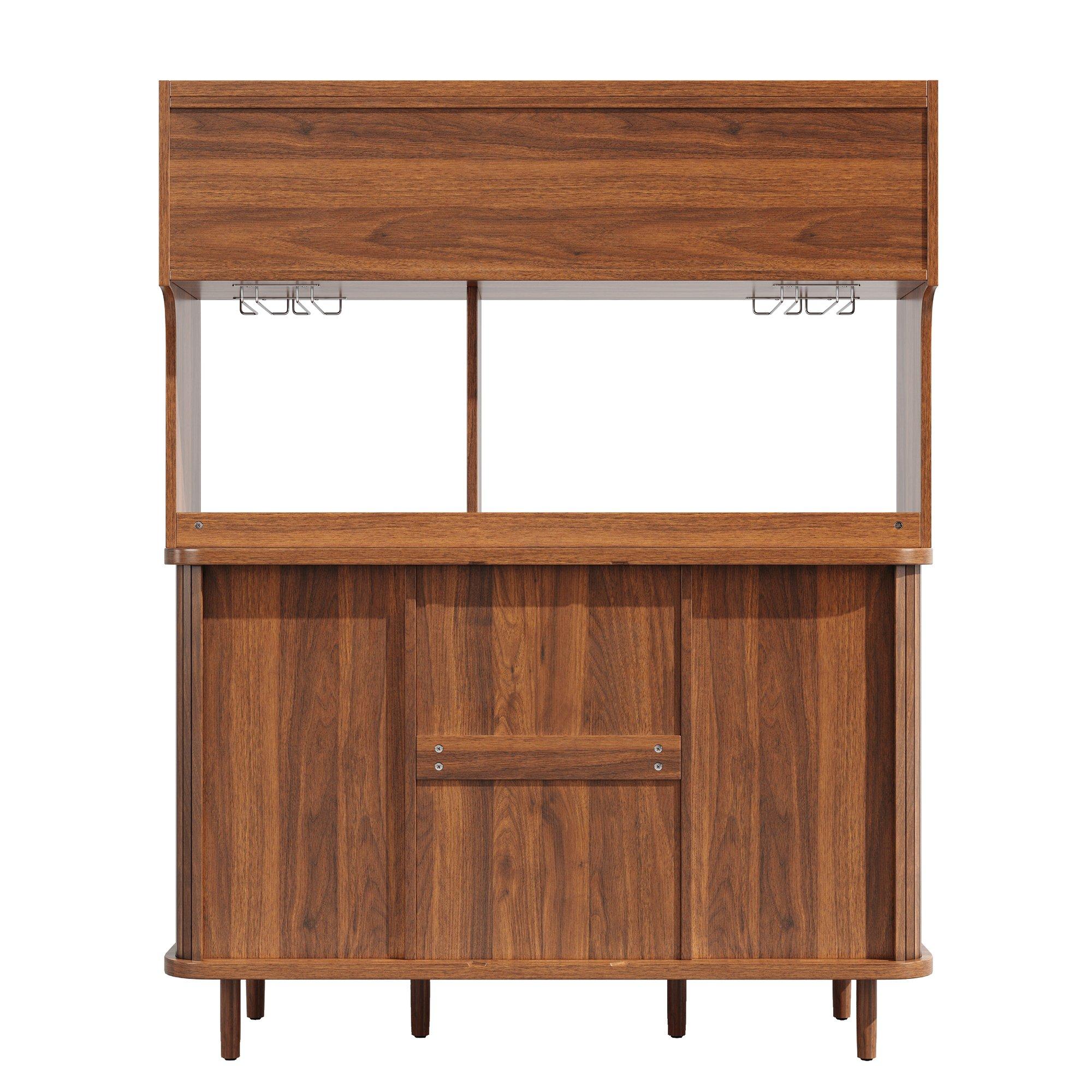 Walnut - Urban Meuble - Vintage Rattan Sideboard Kitchen Cabinet - 12