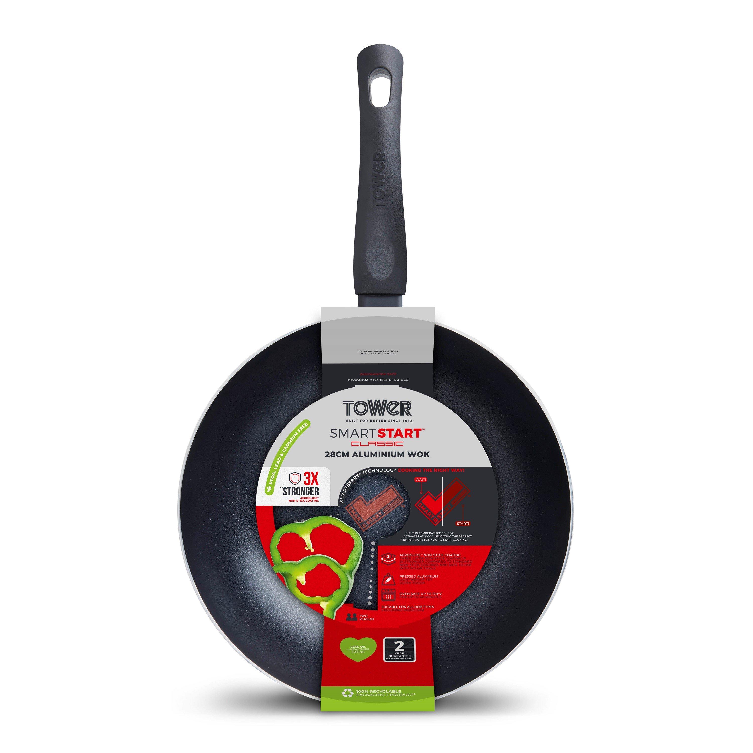Black - Tower - Smart Start Classic 28cm Wok - 12