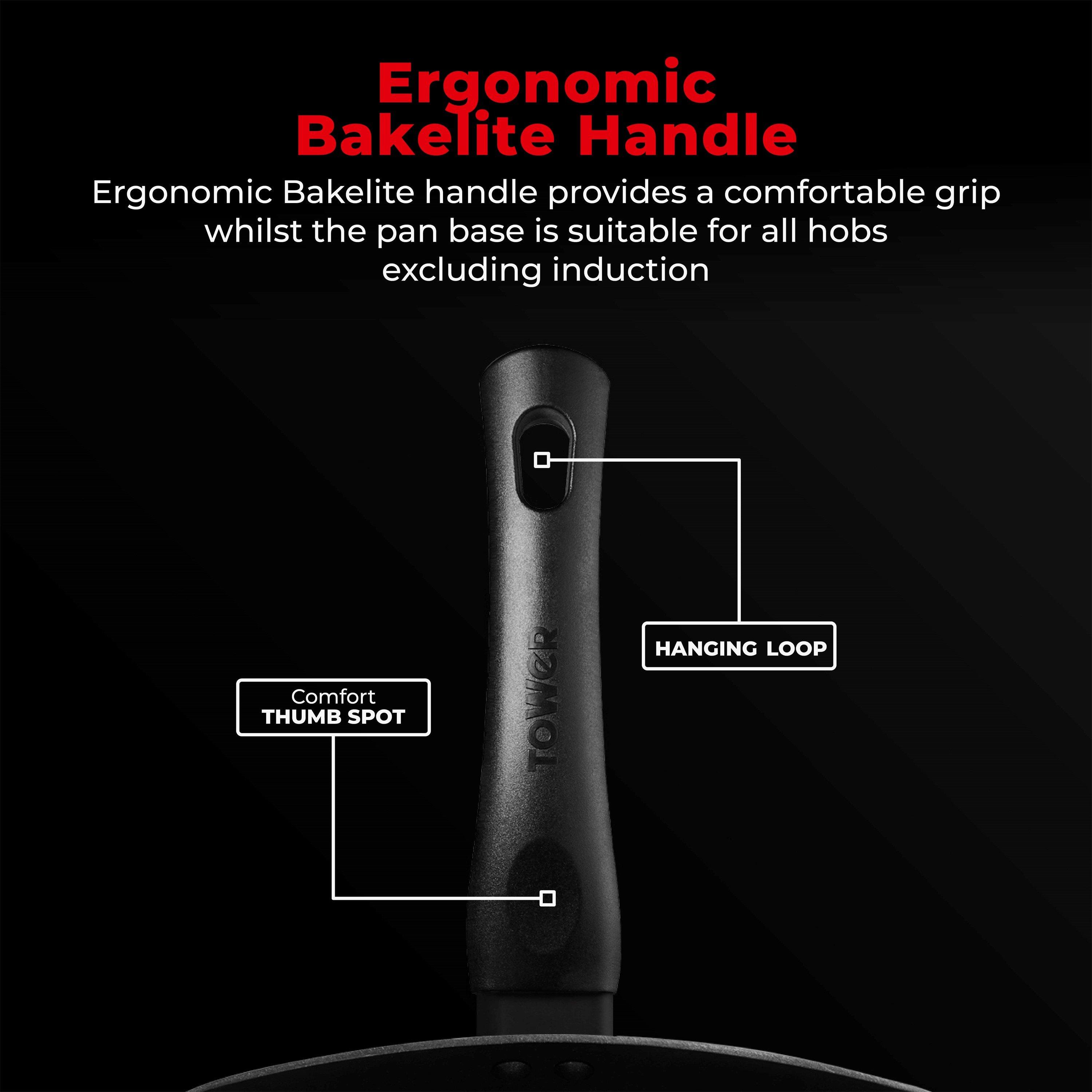 Black - Tower - Smart Start Classic 26cm Grill Pan - 5