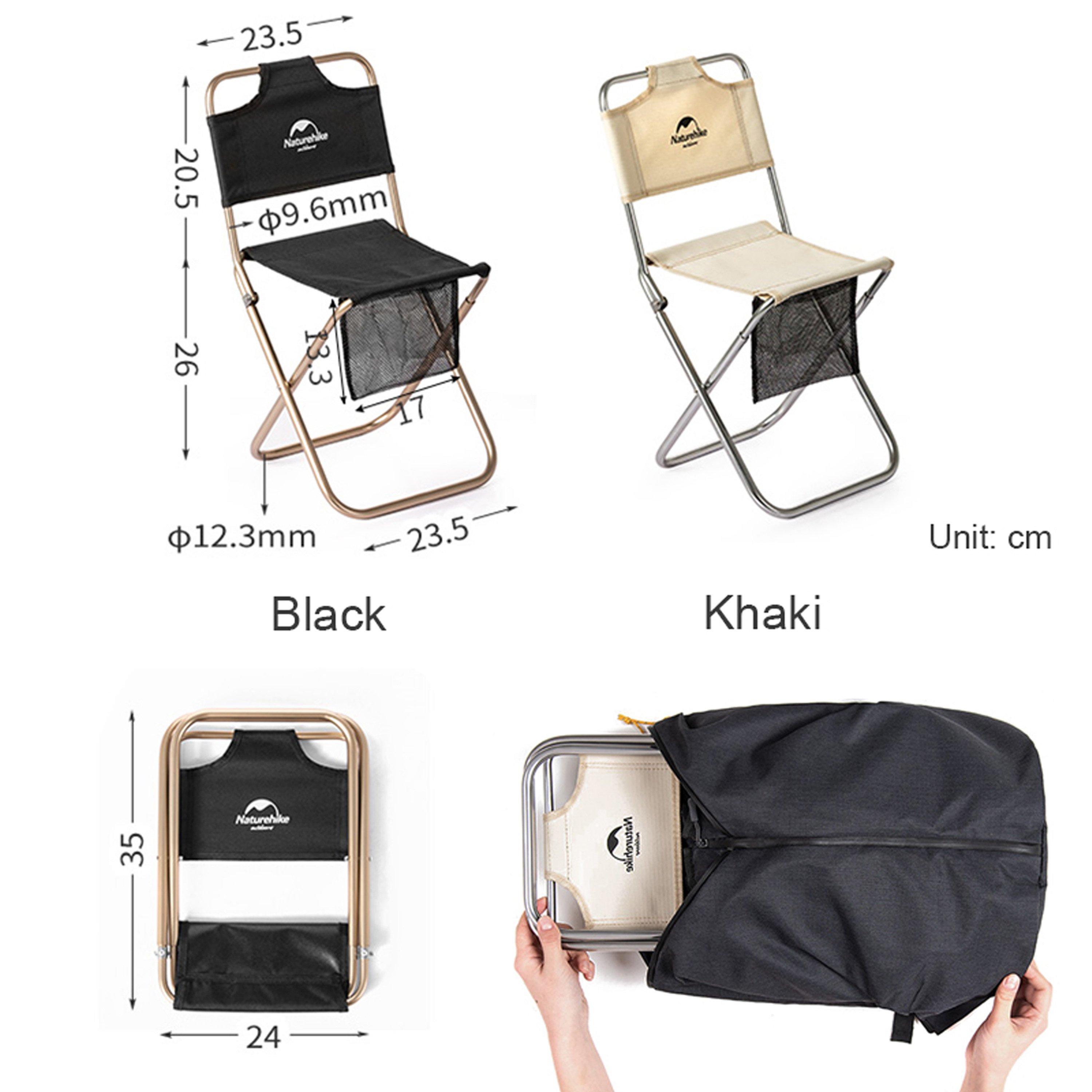 Khaki - Naturehike - Naturehike Yamami L03 Folding Stool with Backrest - 1