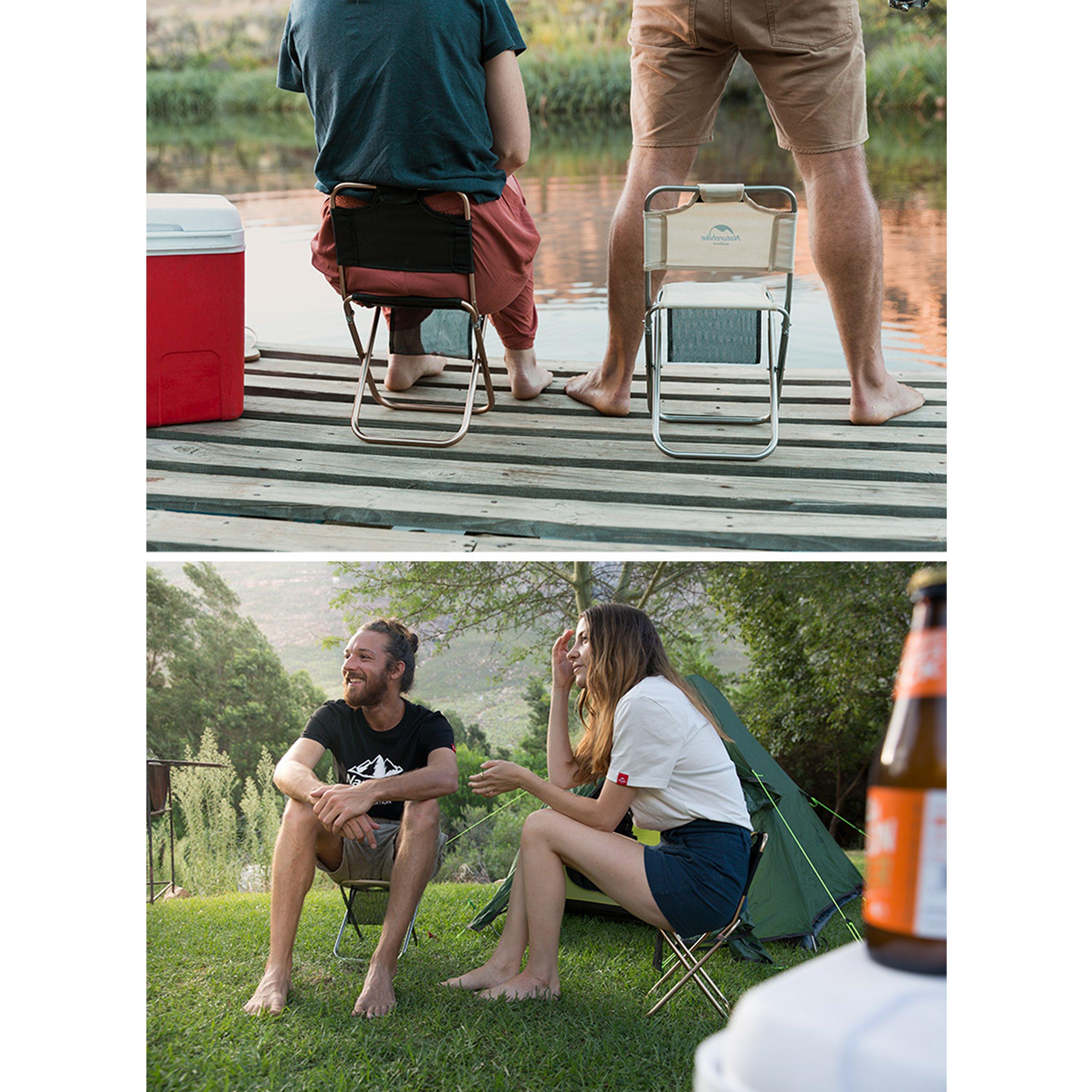 Khaki - Naturehike - Naturehike Yamami L03 Folding Stool with Backrest - 3