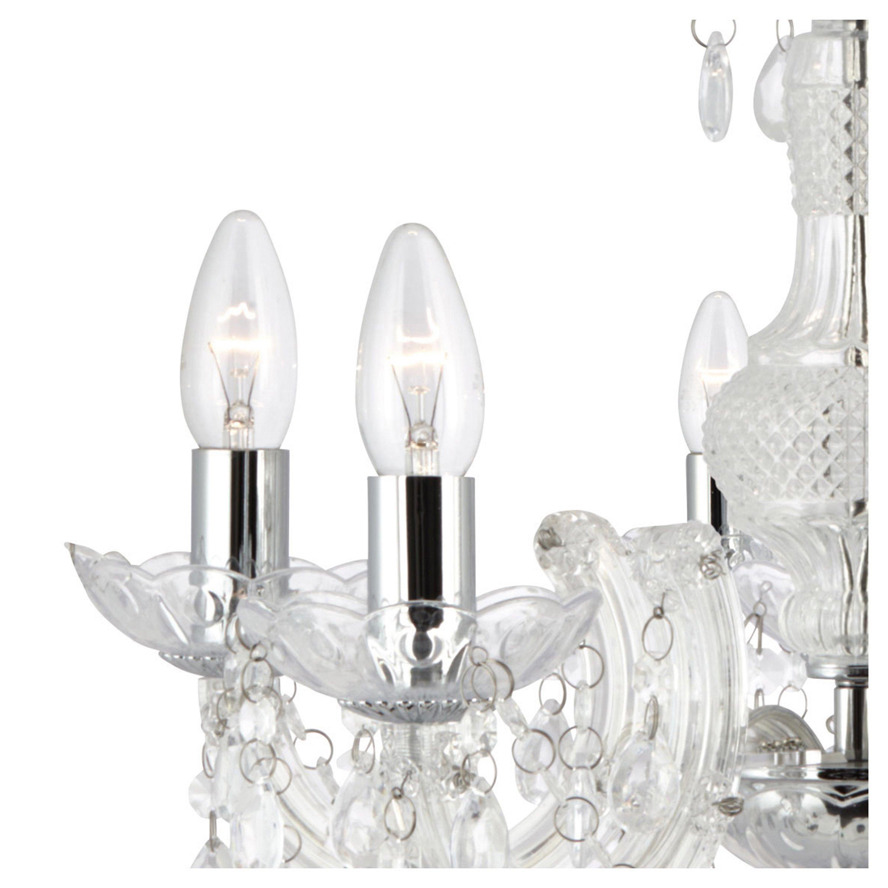 Clear - Lighting Collection - Charlotte  5Lt Pendant - Clear Glass & Acrylic - 4