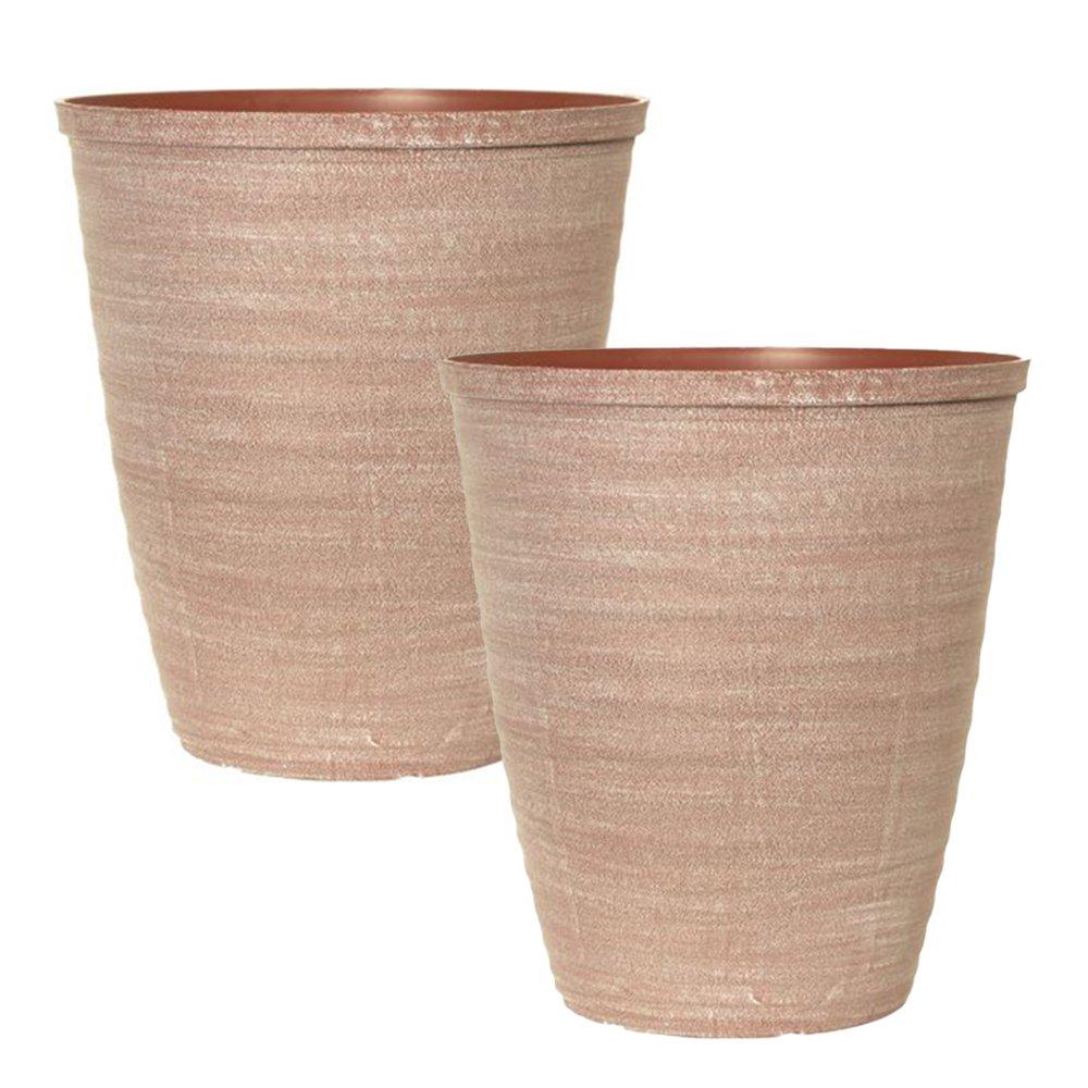 Yougarden  Pair Of Dune Planters (28Cm) - Powdered Brick -  - 30x28x28cm