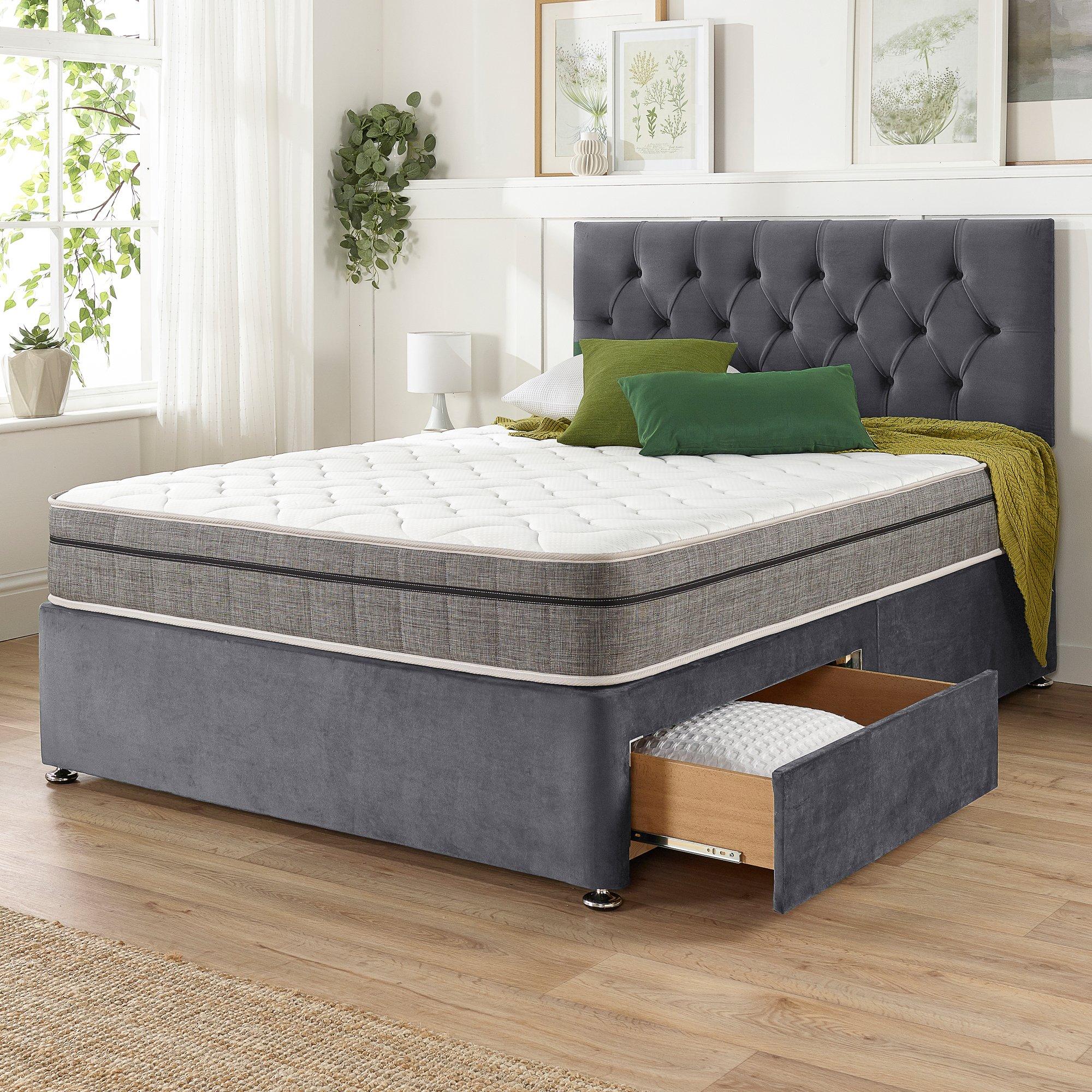 Grey - Aspire - Aspire Olivier Divan with Mattress 4 Drawers - 5
