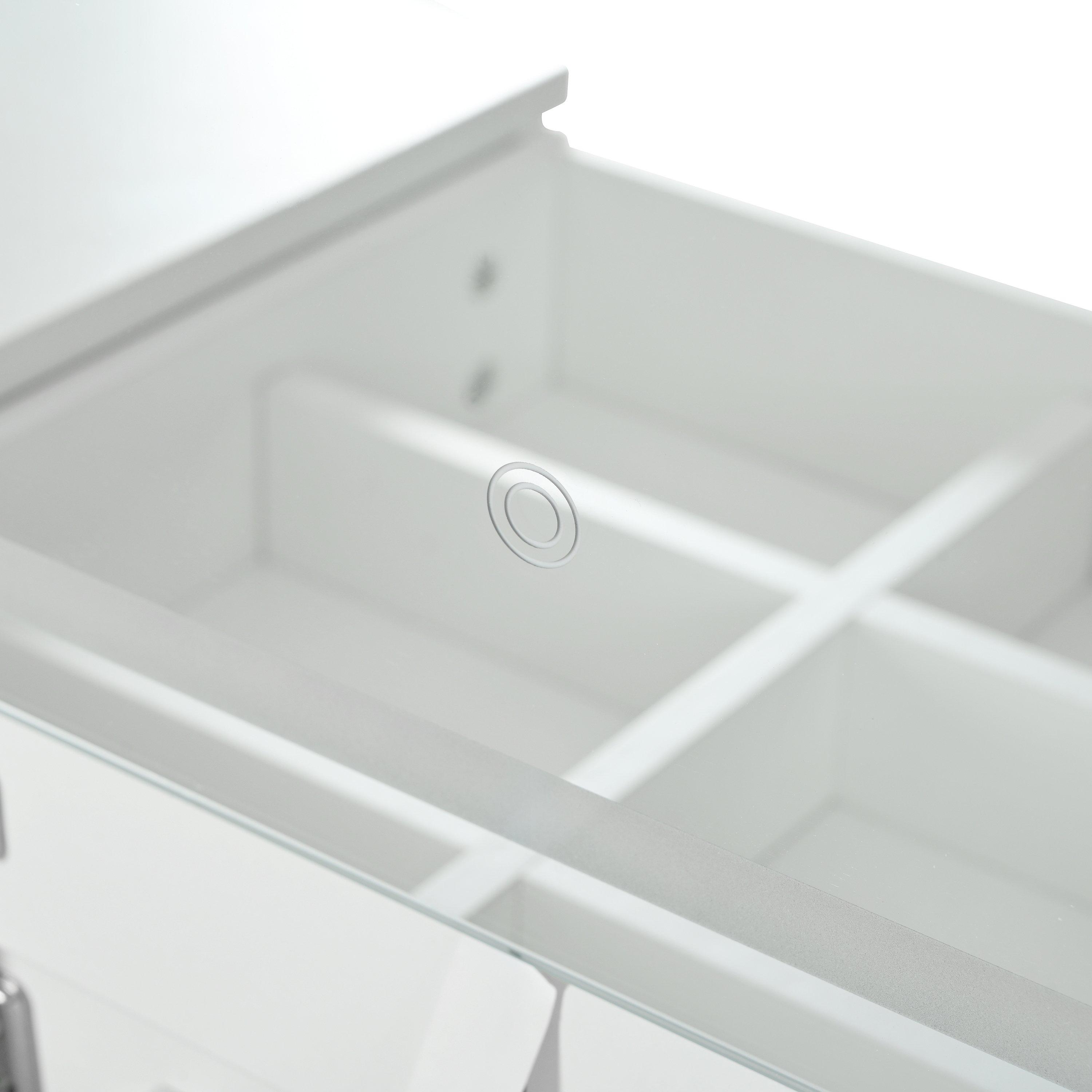 White - Urban Meuble - Modern L-Shaped Vanity Desk with LED Mirror - 13