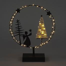 Snowtime LED Lit Metal Angel and Tree Decoration