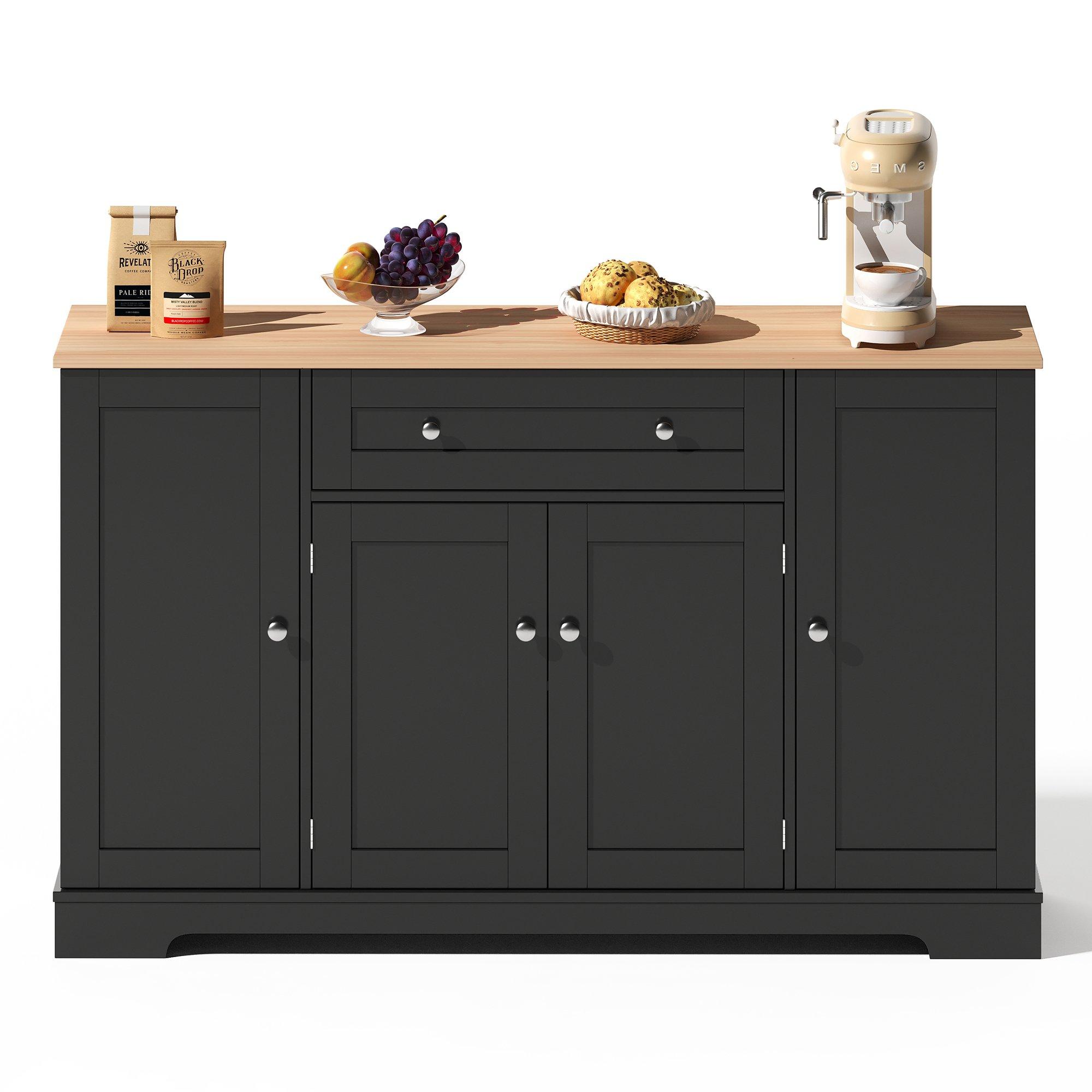 Black/Oak - Urban Meuble - Multifunctional Kitchen Sideboard Cabinet - 5