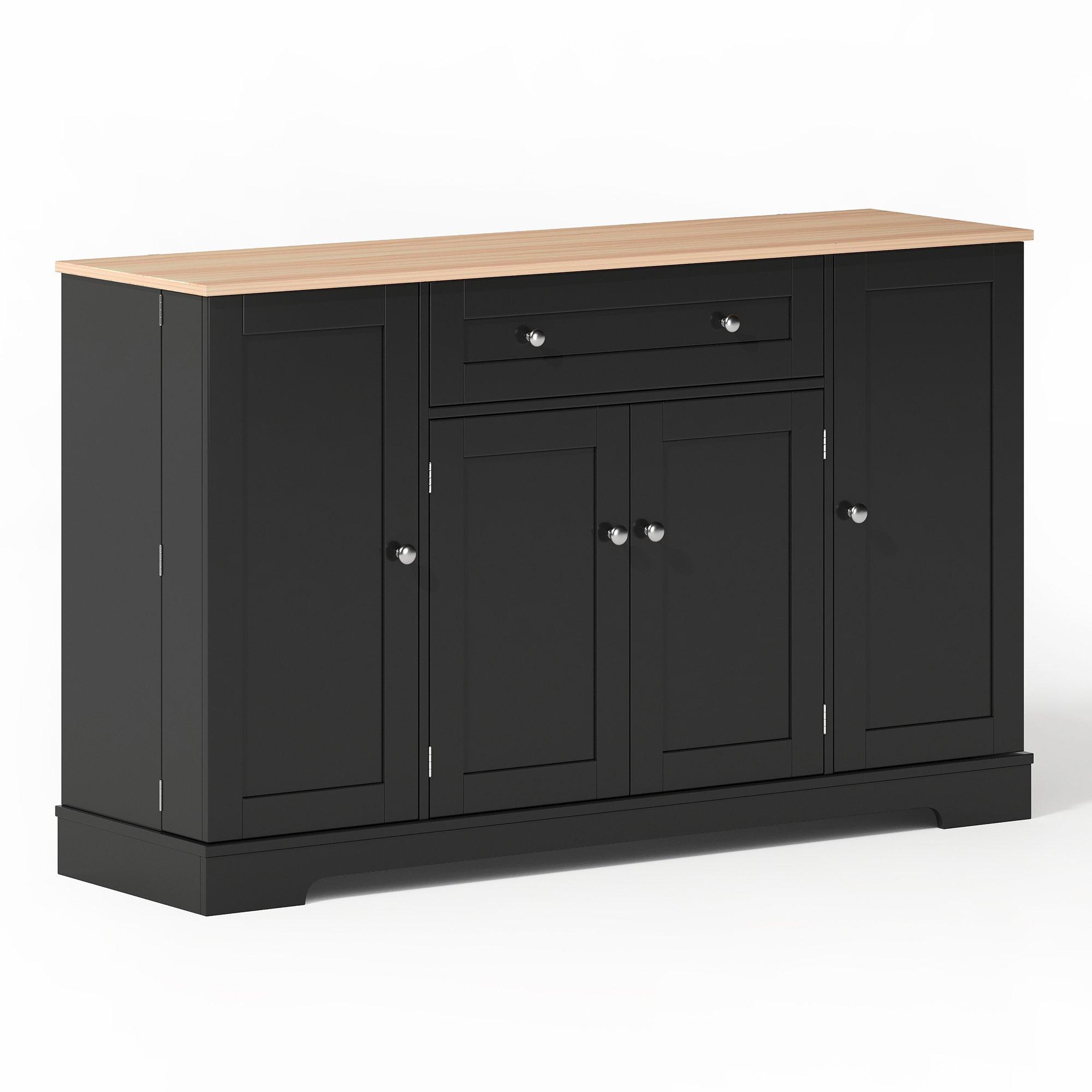 Black/Oak - Urban Meuble - Multifunctional Kitchen Sideboard Cabinet - 9
