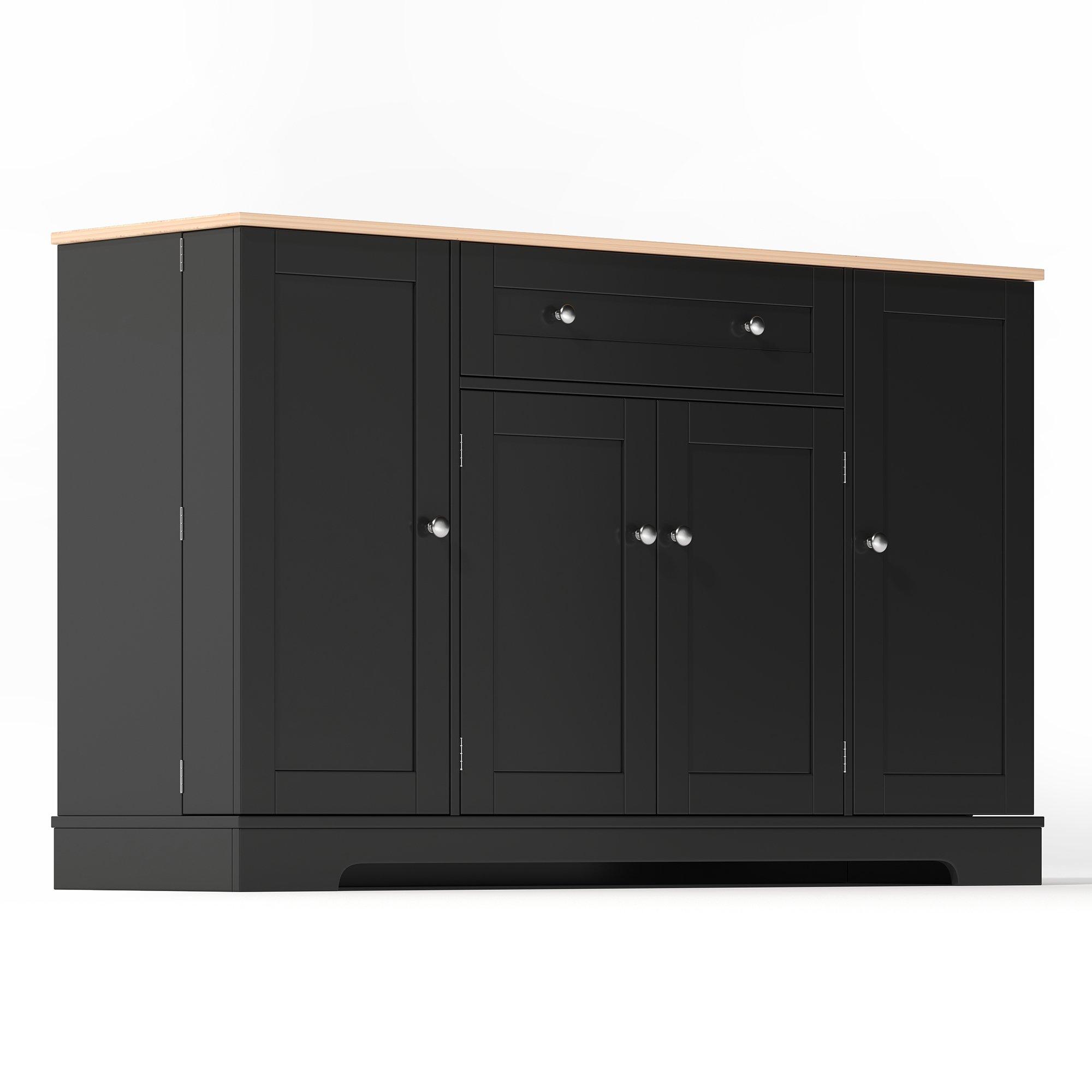 Black/Oak - Urban Meuble - Multifunctional Kitchen Sideboard Cabinet - 10