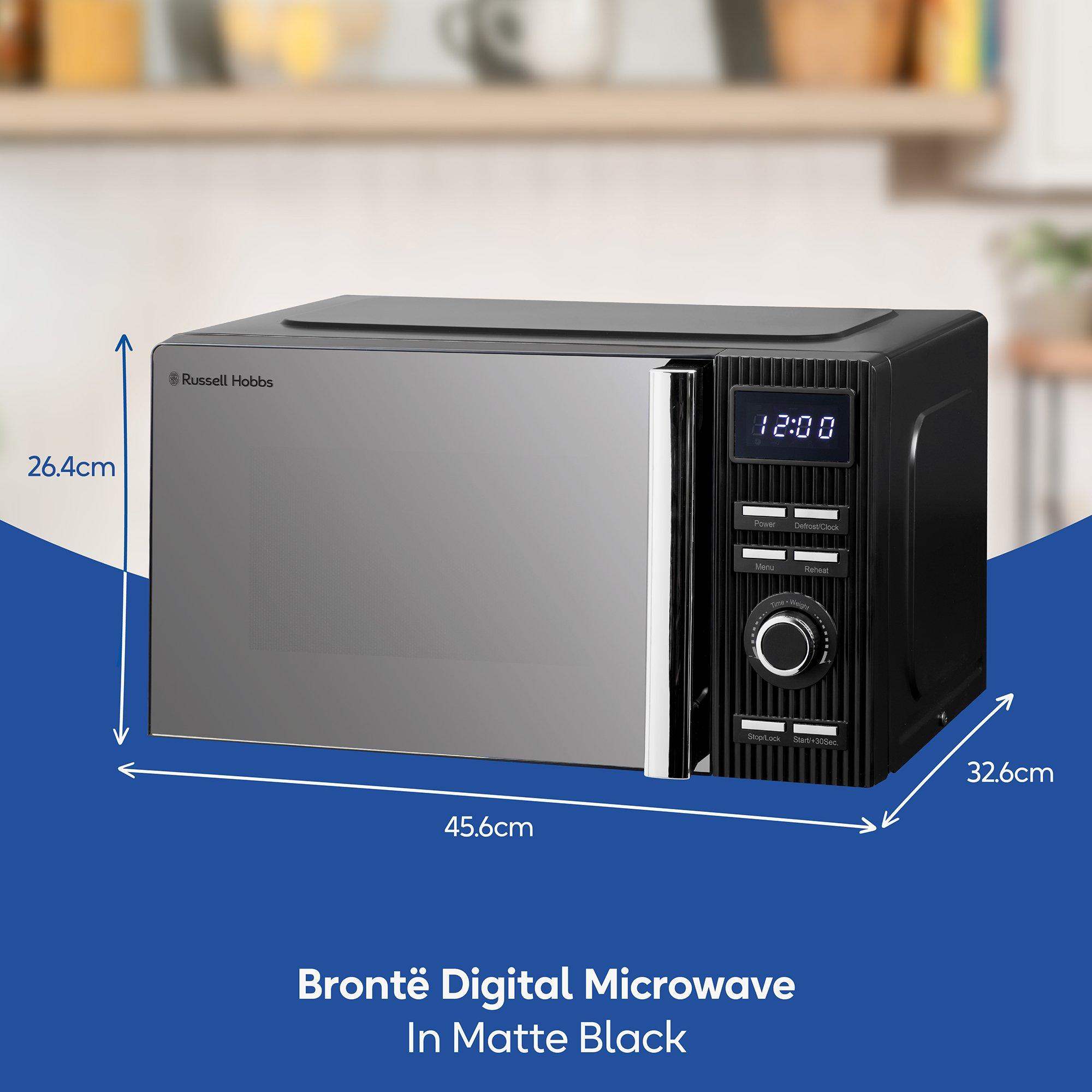 Black - Russell Hobbs - RHMD834B Bronte 20L Digital Microwave Matte Black - 2