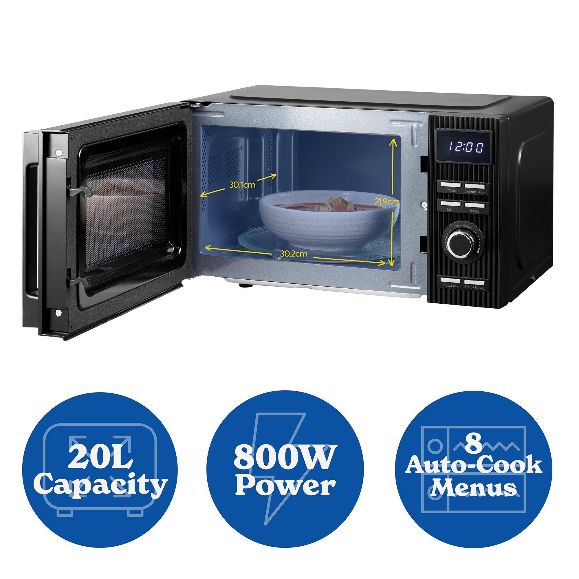 Black - Russell Hobbs - RHMD834B Bronte 20L Digital Microwave Matte Black - 13