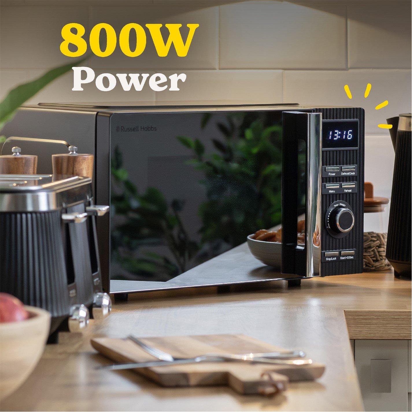 Black - Russell Hobbs - RHMD834B Bronte 20L Digital Microwave Matte Black - 9