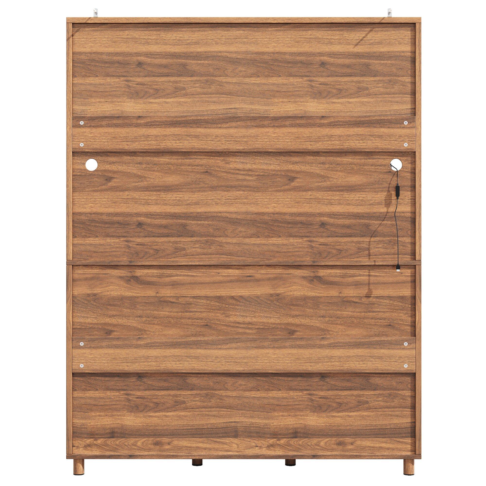 Walnut - Urban Meuble - Vintage LED Kitchen Tall Cabinet - 10