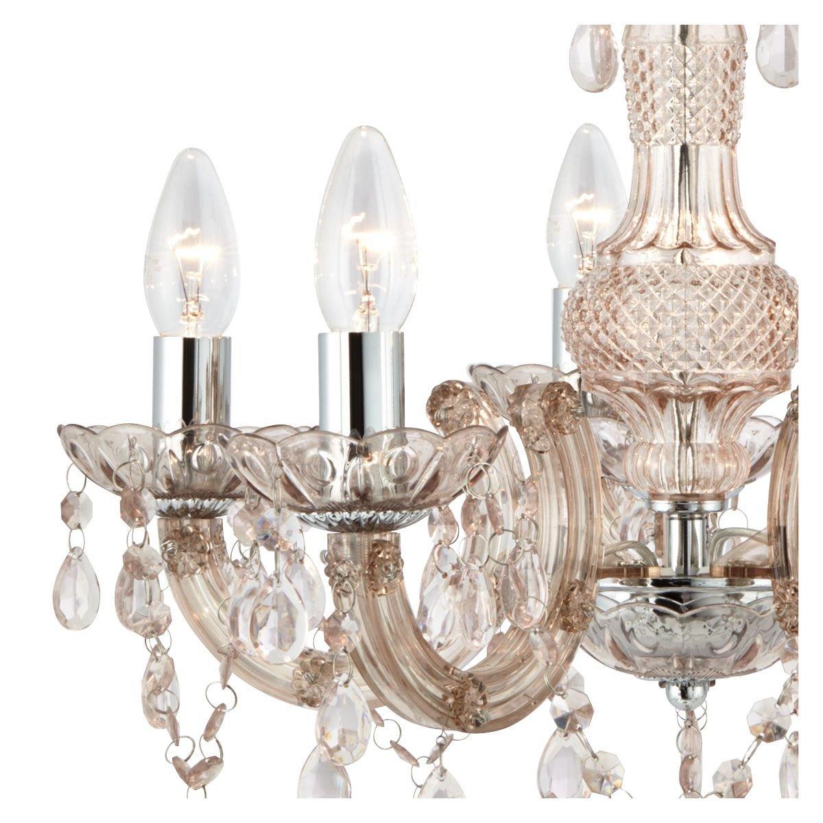 Mink - Lighting Collection - Charlotte 5Lt Pendant - Mink Glass & Acrylic - 4