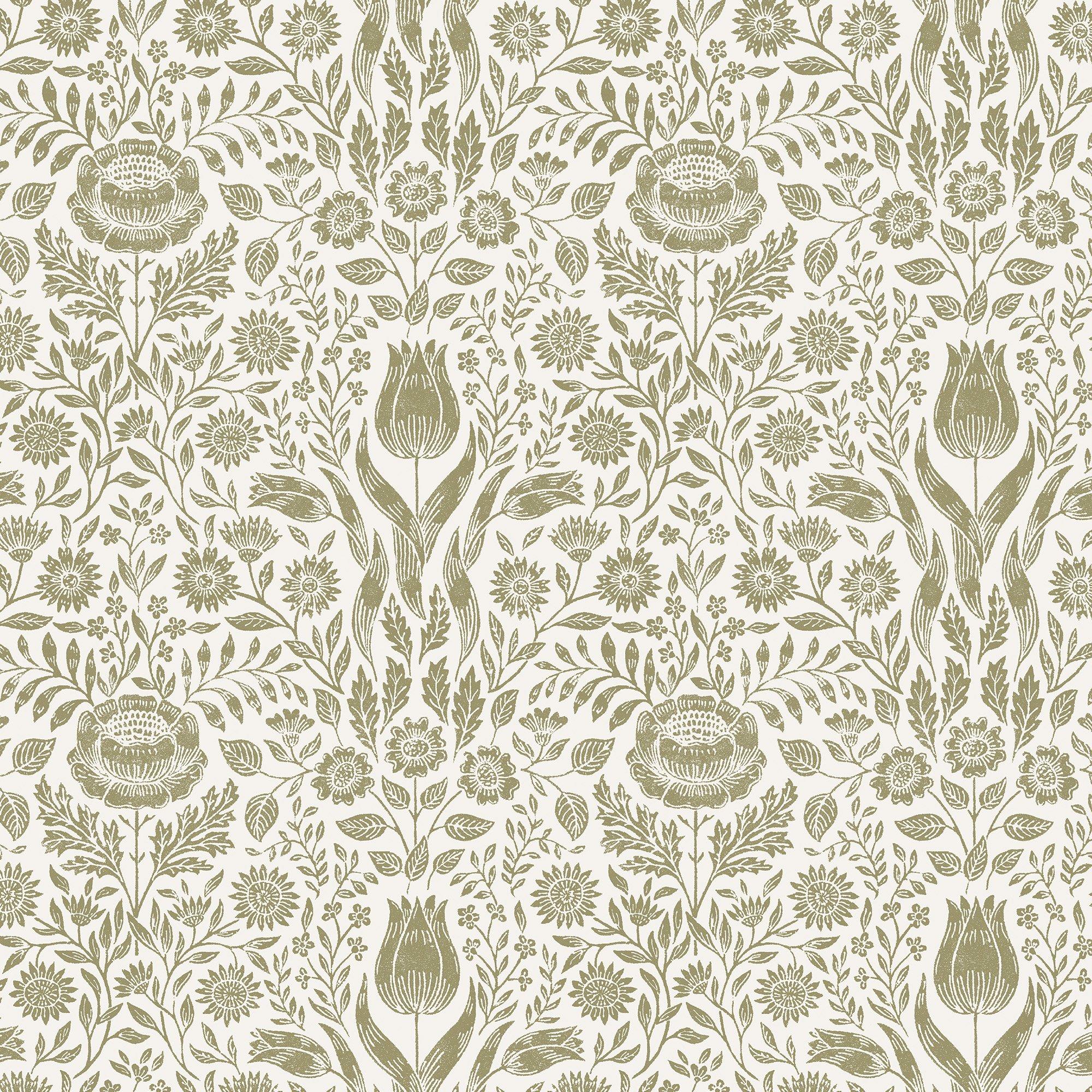 Green - Laura Ashley - Laura Ashley Ashstead Damask Hedgerow Wallpaper - 2