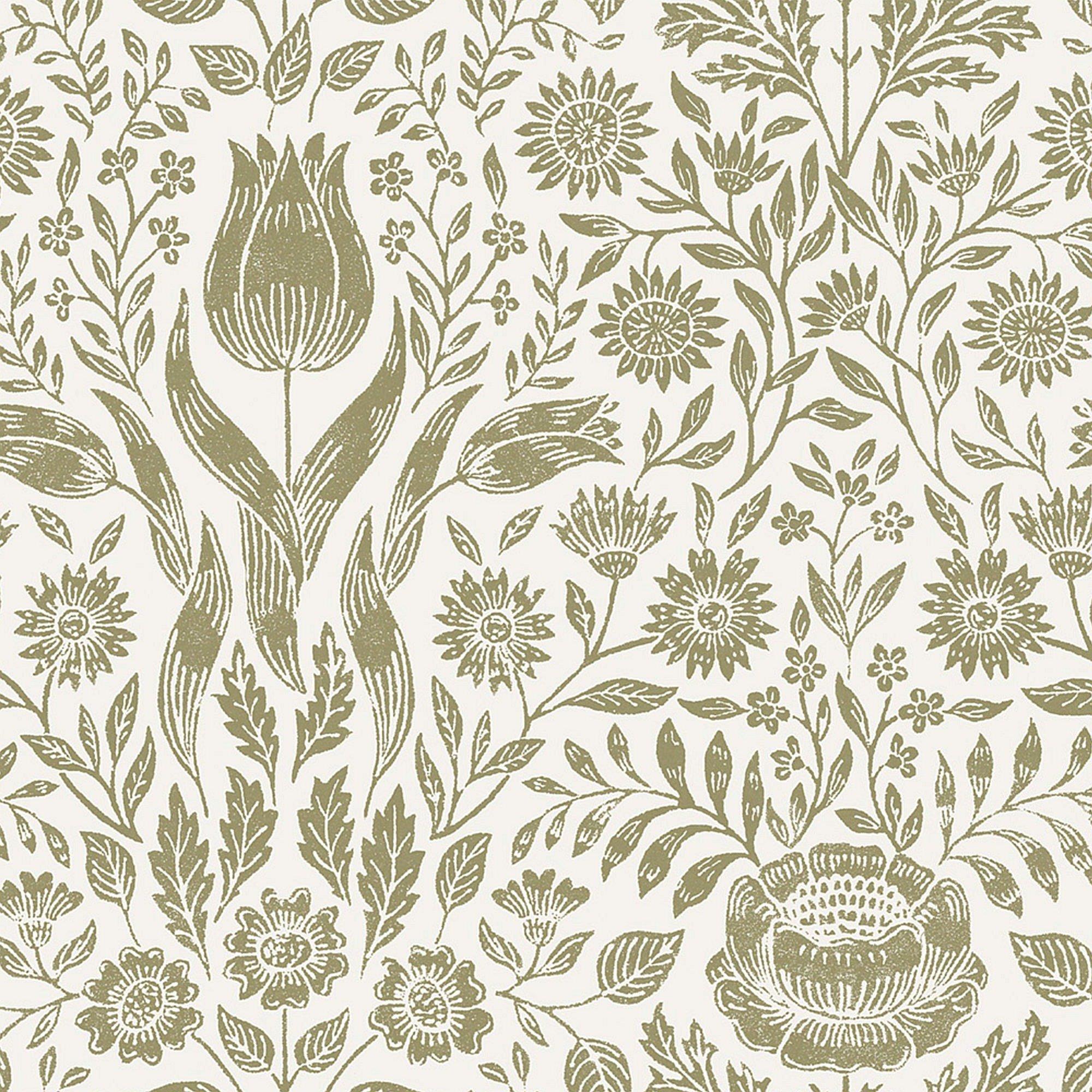Green - Laura Ashley - Laura Ashley Ashstead Damask Hedgerow Wallpaper - 4