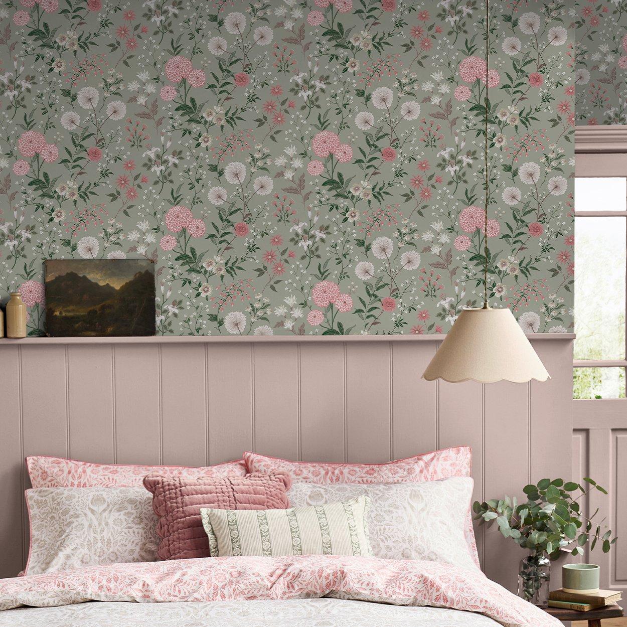 Green - Laura Ashley - Laura Ashley Otterham Garden Pistachio Wallpaper - 1