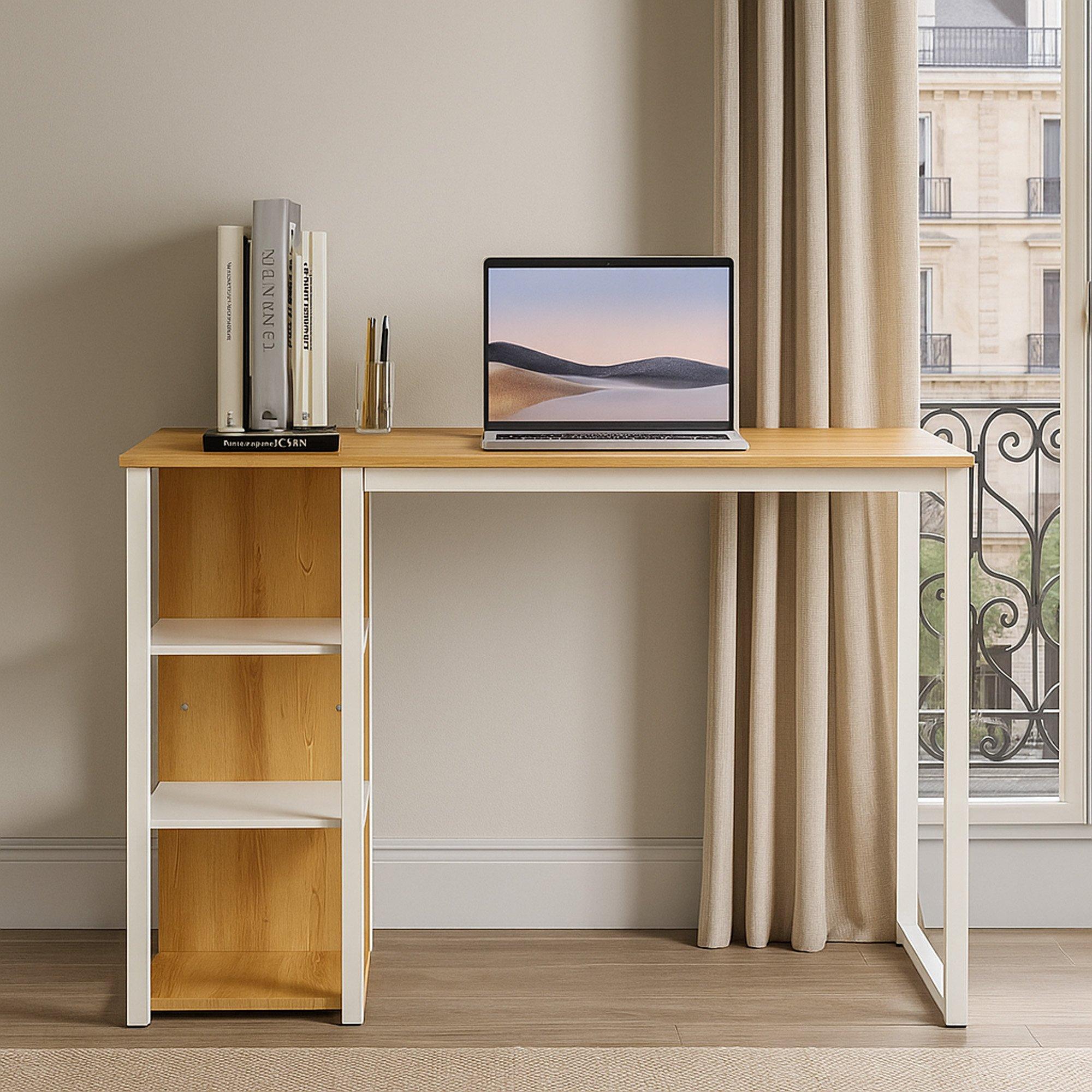 Light Oak/White - Urban Meuble - Modern Wooden Office Desk - 1