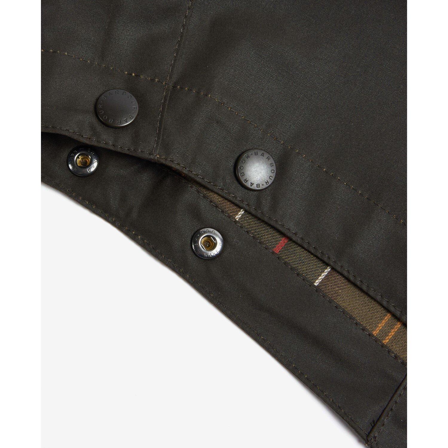 Olive - Barbour - Sylkoil Attachable Waxed Hood - 2