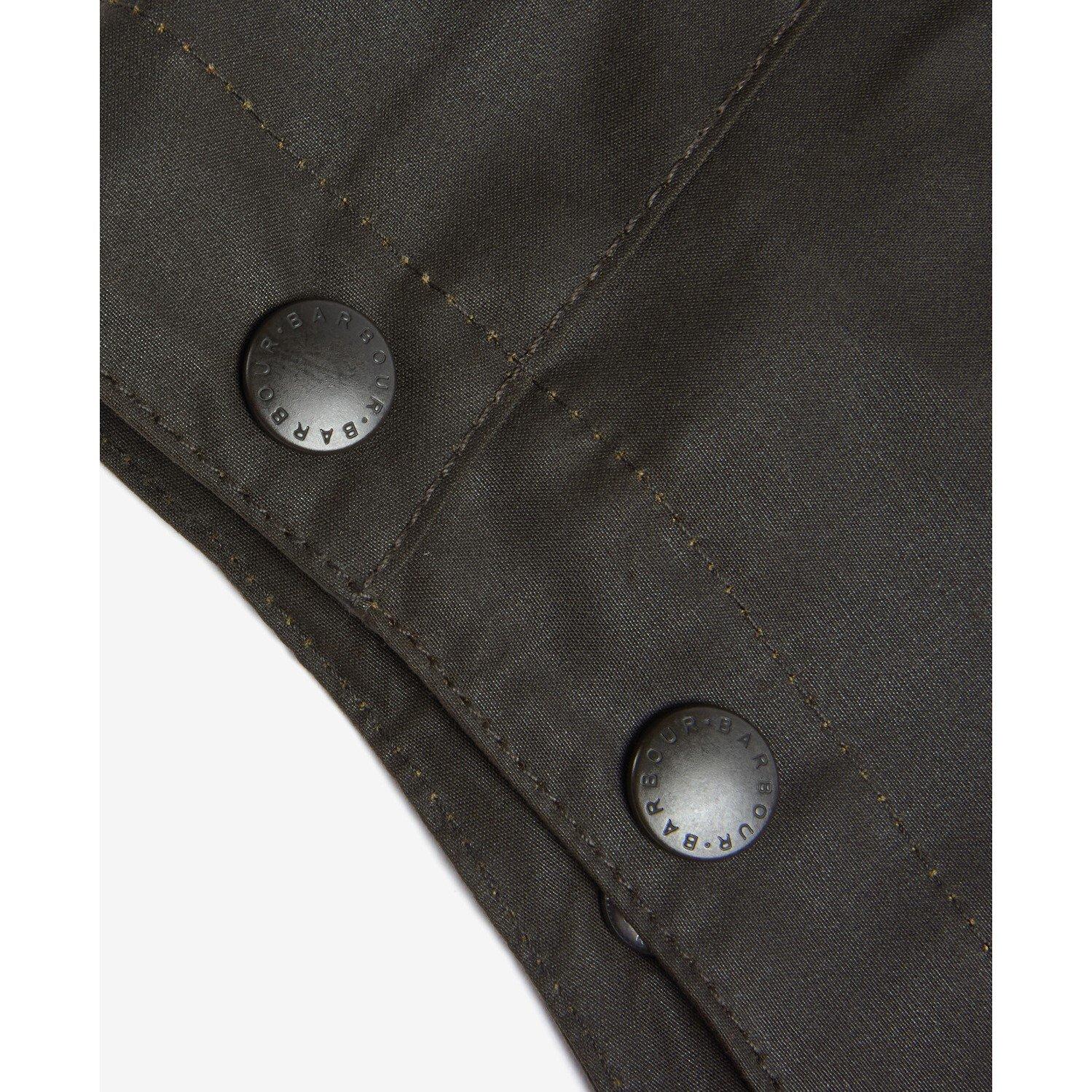 Olive - Barbour - Sylkoil Attachable Waxed Hood - 4