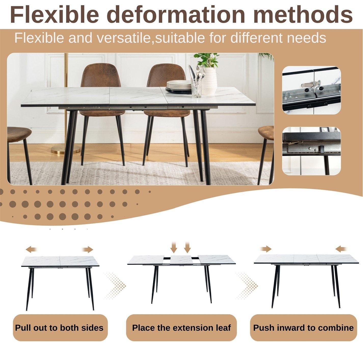 White - Urban Meuble - Scandinavian Expandable Dining Tabl - 5