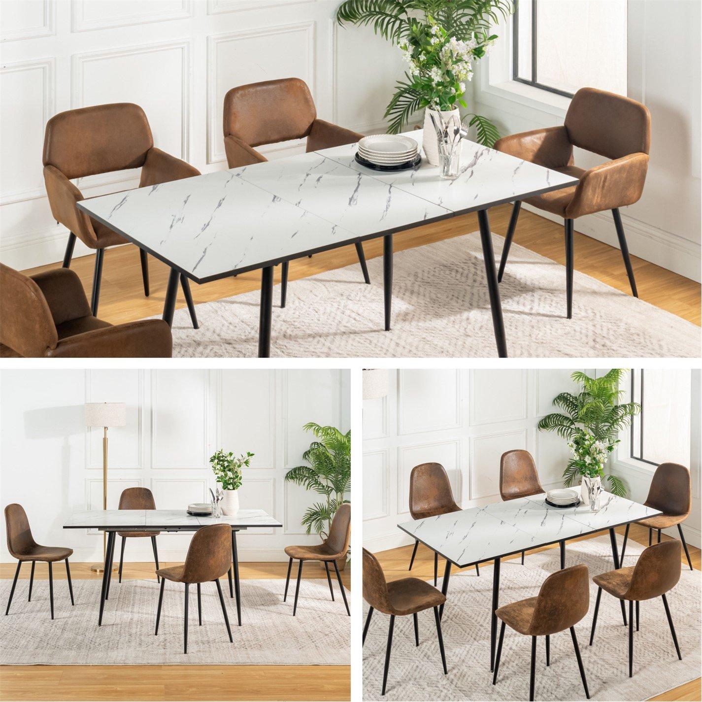 White - Urban Meuble - Scandinavian Expandable Dining Tabl - 6