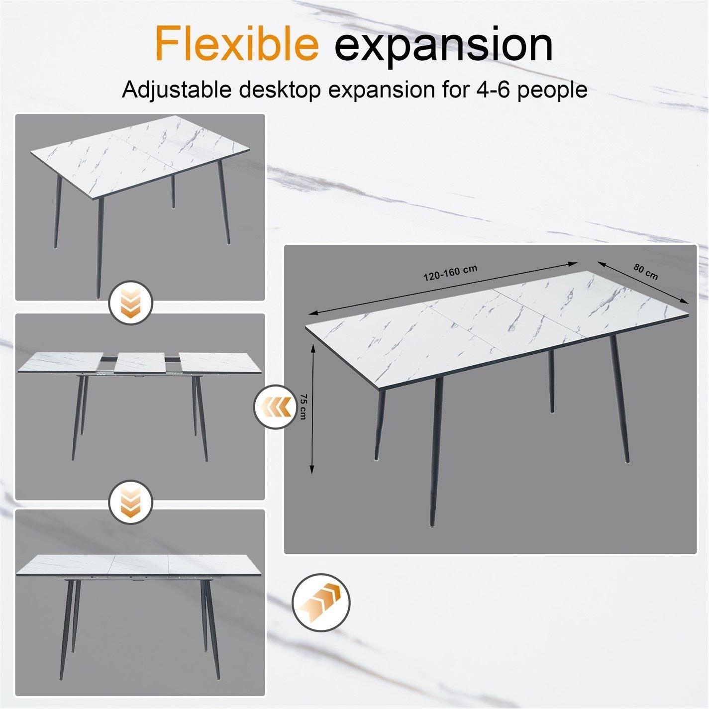 White - Urban Meuble - Scandinavian Expandable Dining Tabl - 8