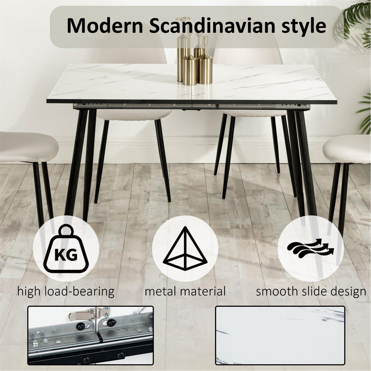 White - Urban Meuble - Scandinavian Expandable Dining Tabl - 9