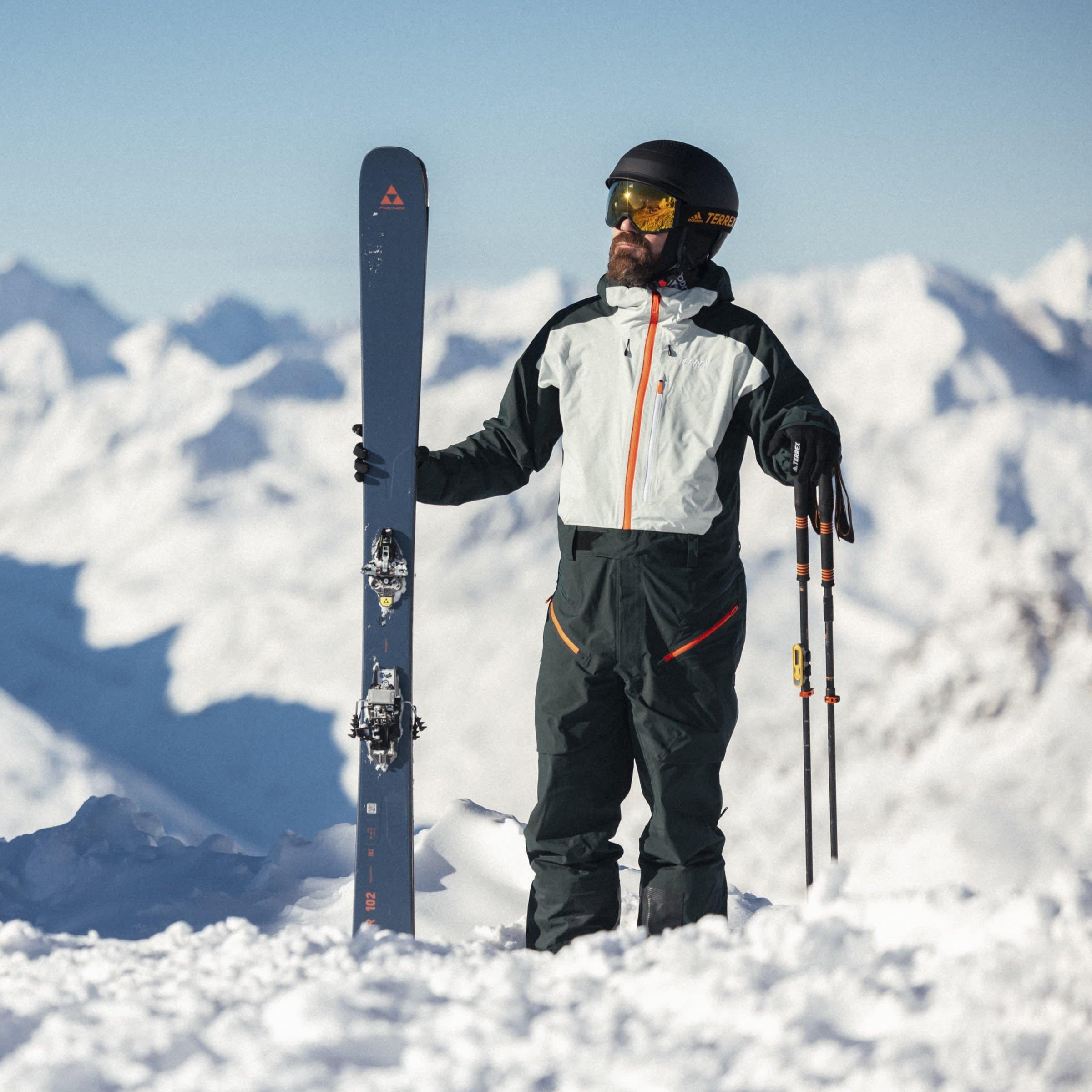 Shagrn/Lingrn - adidas - Terrex 3-Layer Gore-Tex Hooded Long Sleeve Ski Suit - 14