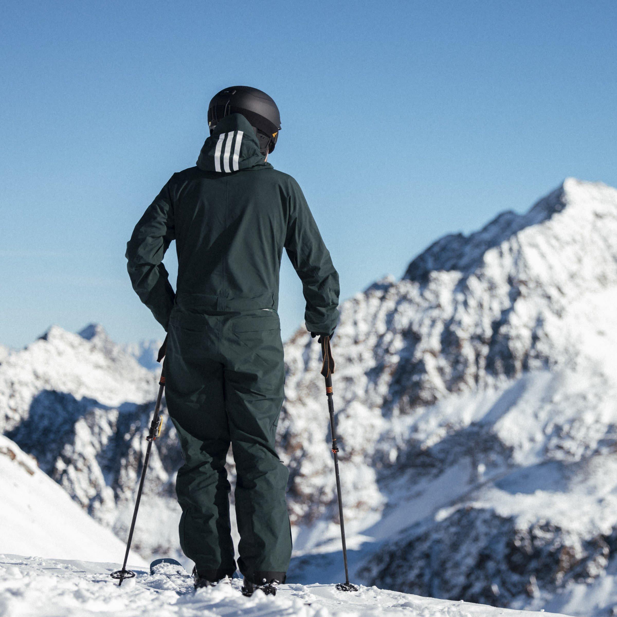 Shagrn/Lingrn - adidas - Terrex 3-Layer Gore-Tex Hooded Long Sleeve Ski Suit - 16