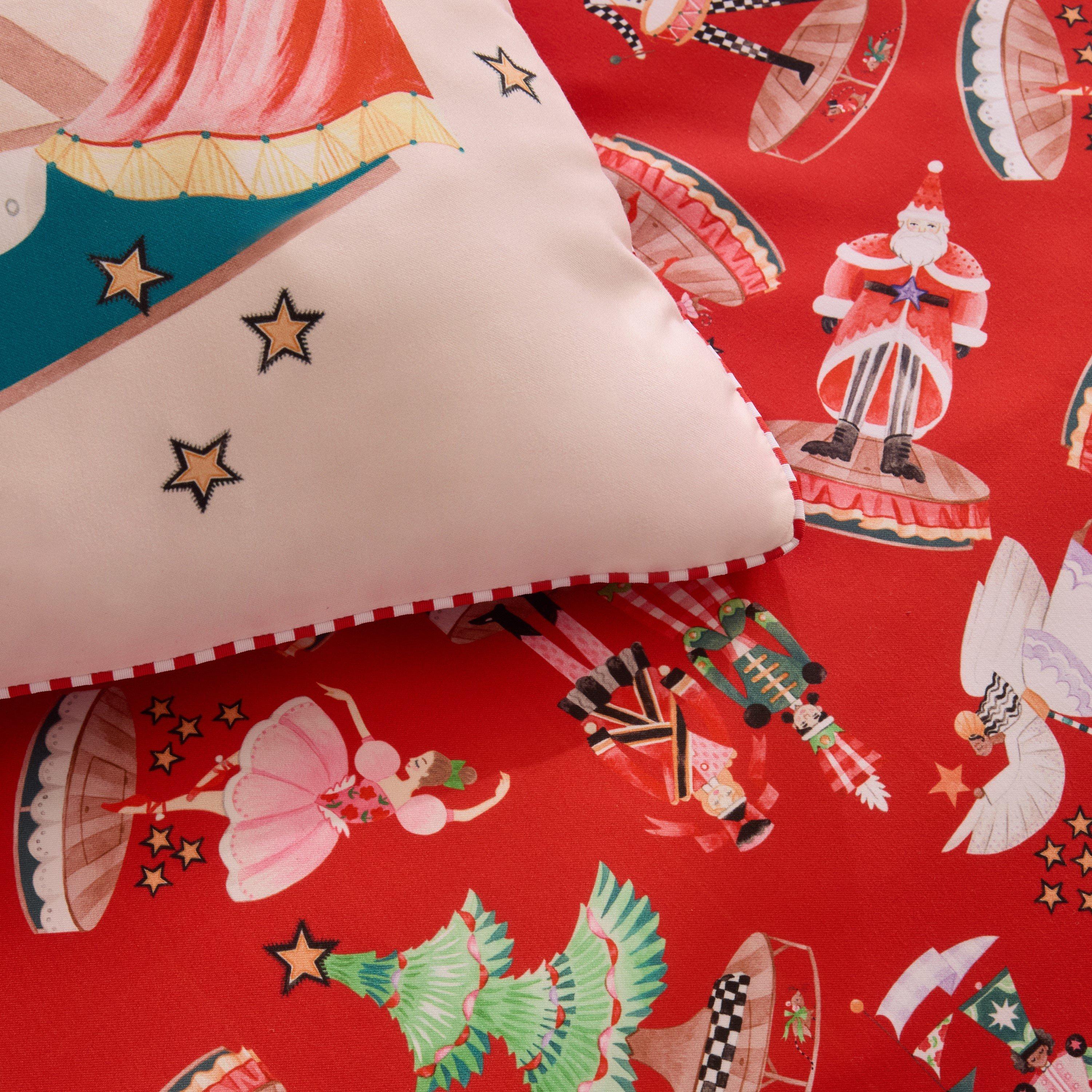 Red / Natural - Cath Kidston - Christmas Nutcracker Scene Duvet Cover Set - 4
